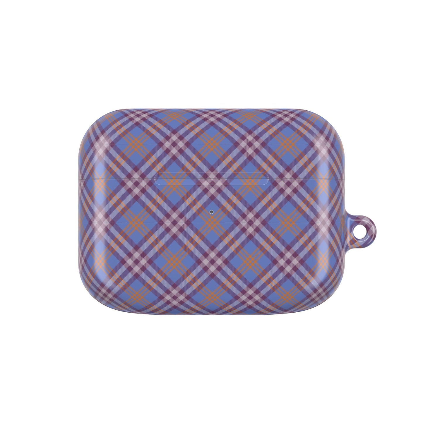 Orange and Violet Tartan AirPod Case — Classic Orange and Violet Plaid Protective Cover