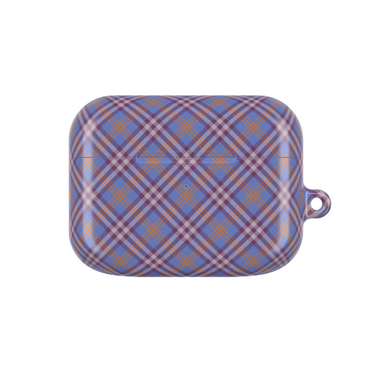 Orange and Violet Tartan AirPod Case — Classic Orange and Violet Plaid Protective Cover