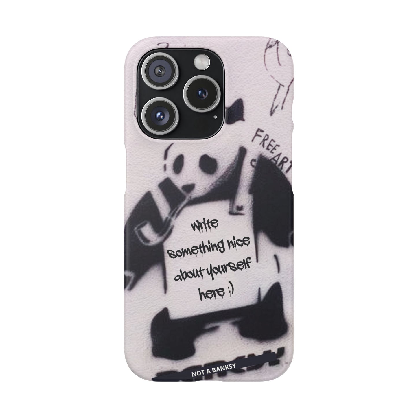 Personalised Panda Stencil Phone Case for Apple iPhone, Samsung Galaxy and Google Pixel.