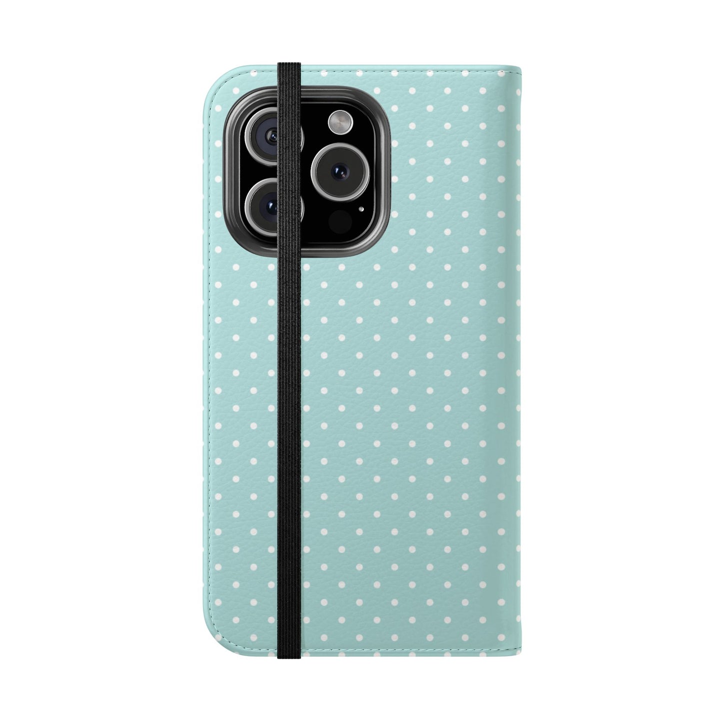Polka Dot Flip Phone Case — Pastel Blue Polka Dot Wallet Cover