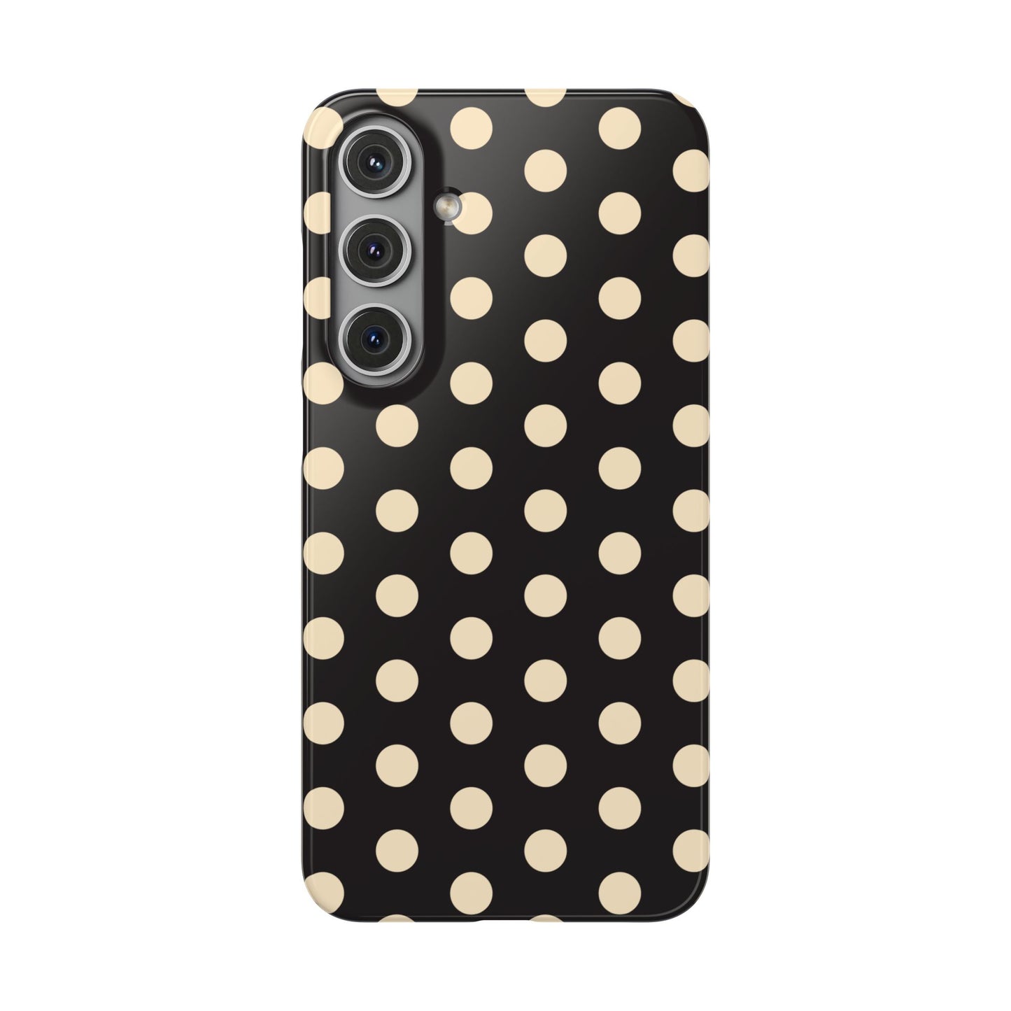 Polka Dot Snap Phone Case — Classic Black & Cream Retro Dots