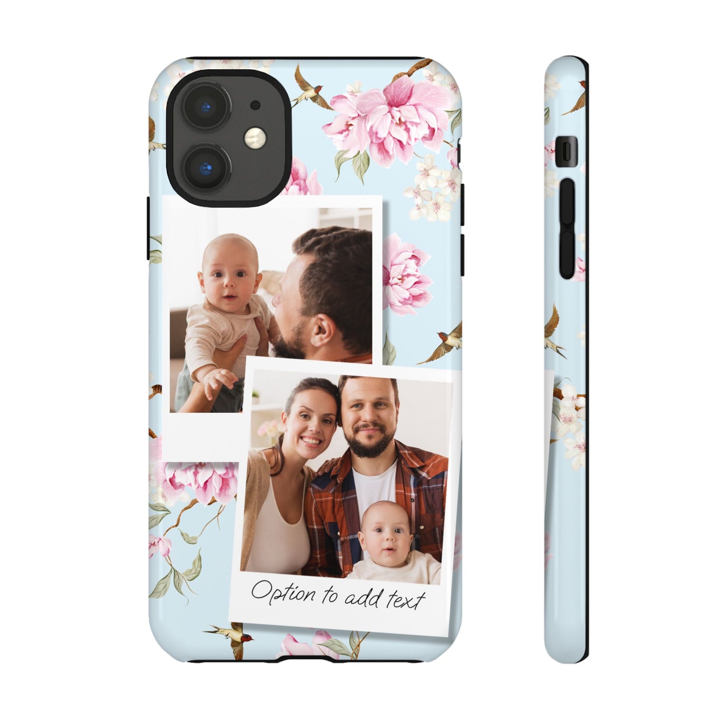 Two image Personalised Floral Photo Collage Tough Case — Personalised Family Phone Case