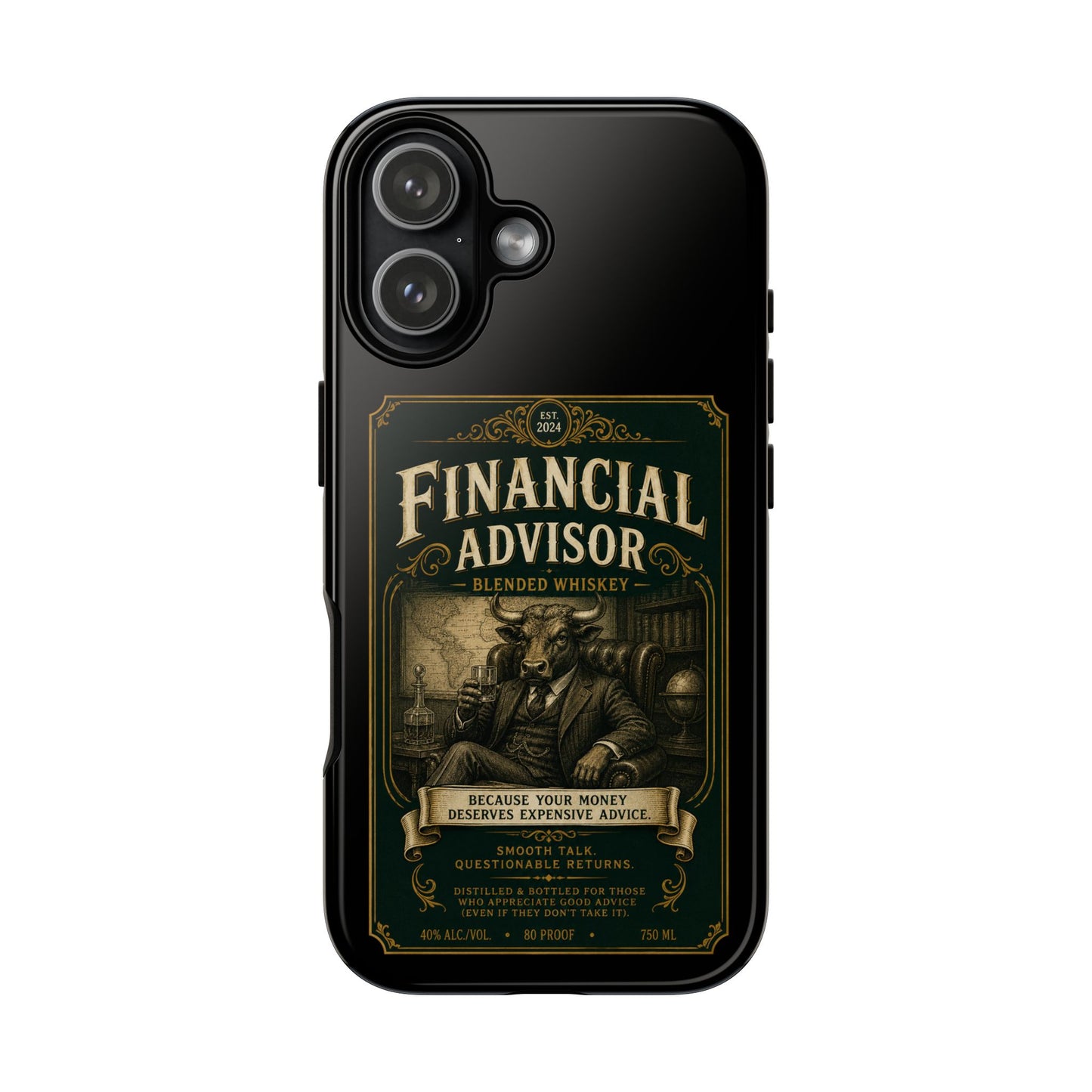 Financial Advisor Phone Case — Vintage Whiskey Label Design