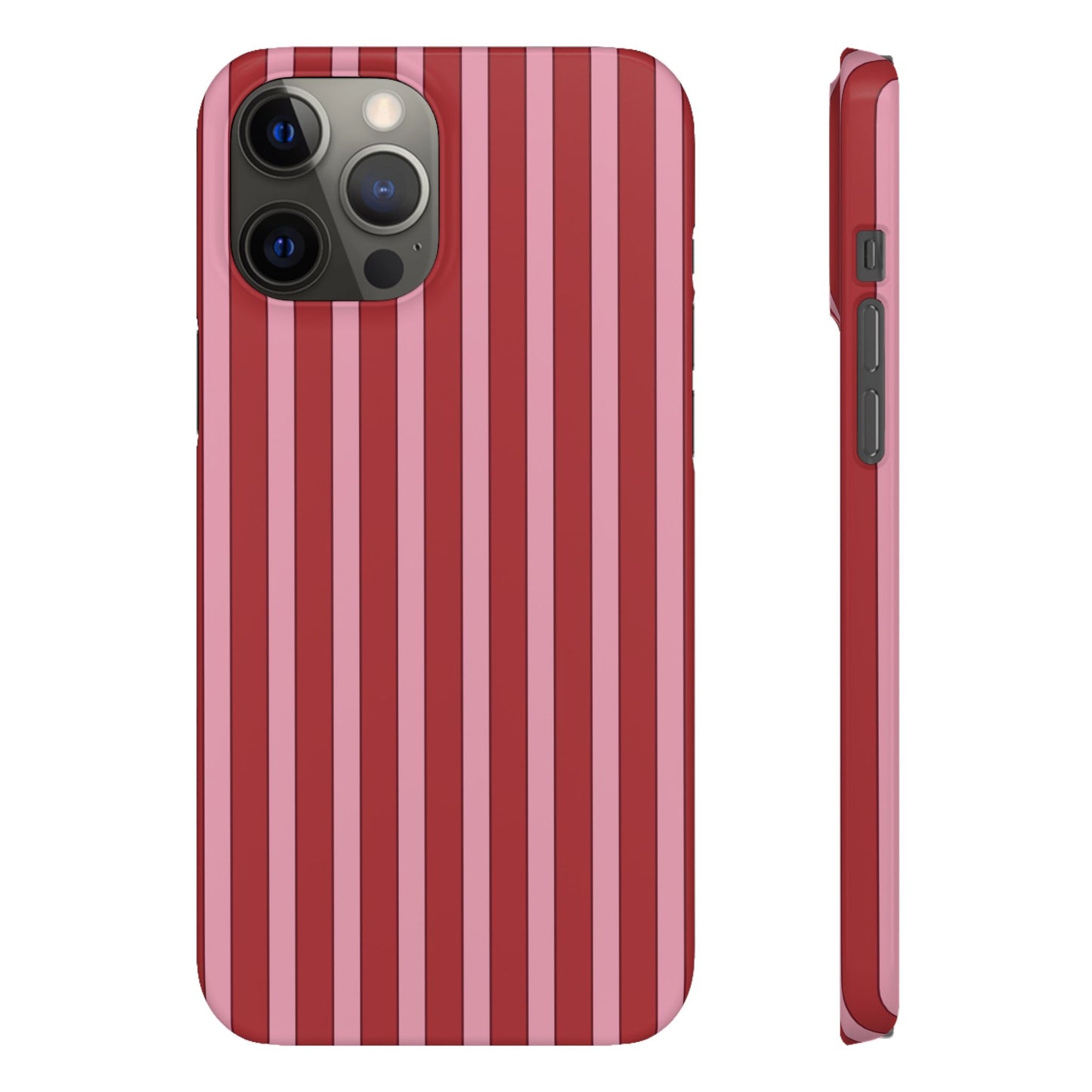 Striped Red Snap Phone Case — Slim Phone Cover for Apple iPhone and Samsung Galaxy.