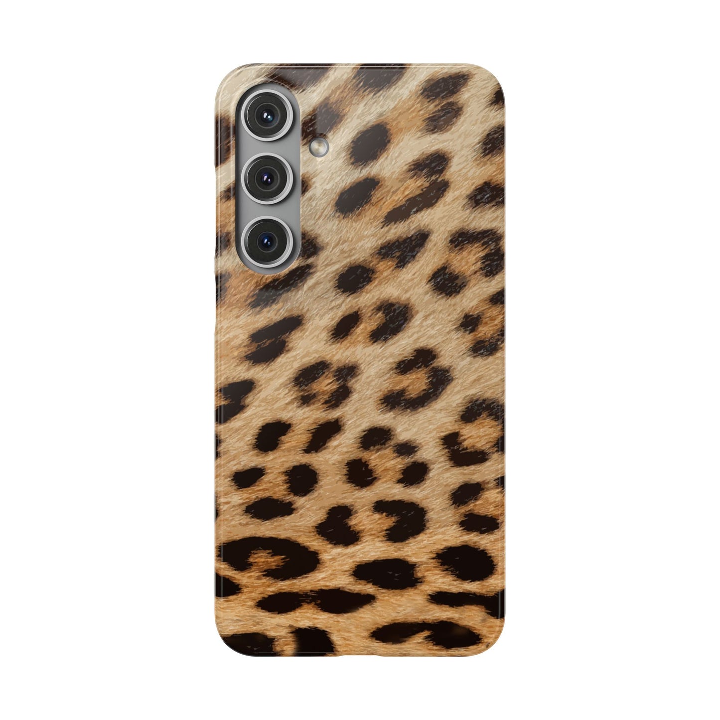 Leopard Print Slim Phone Case for Apple iPhone, Samsung Galaxy and Google Pixel.