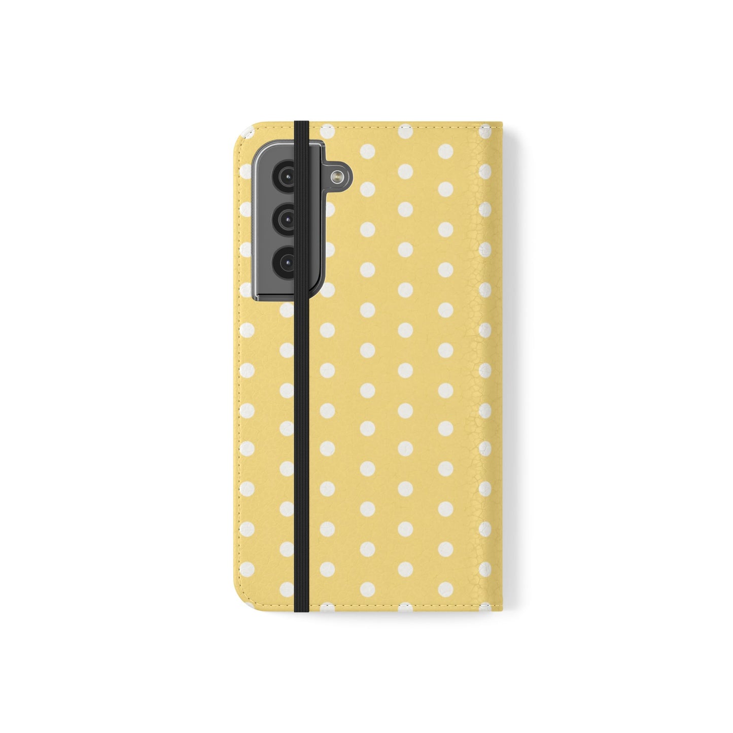 Polka Dot Flip Phone Case — Yellow Polka Dot Wallet Cover