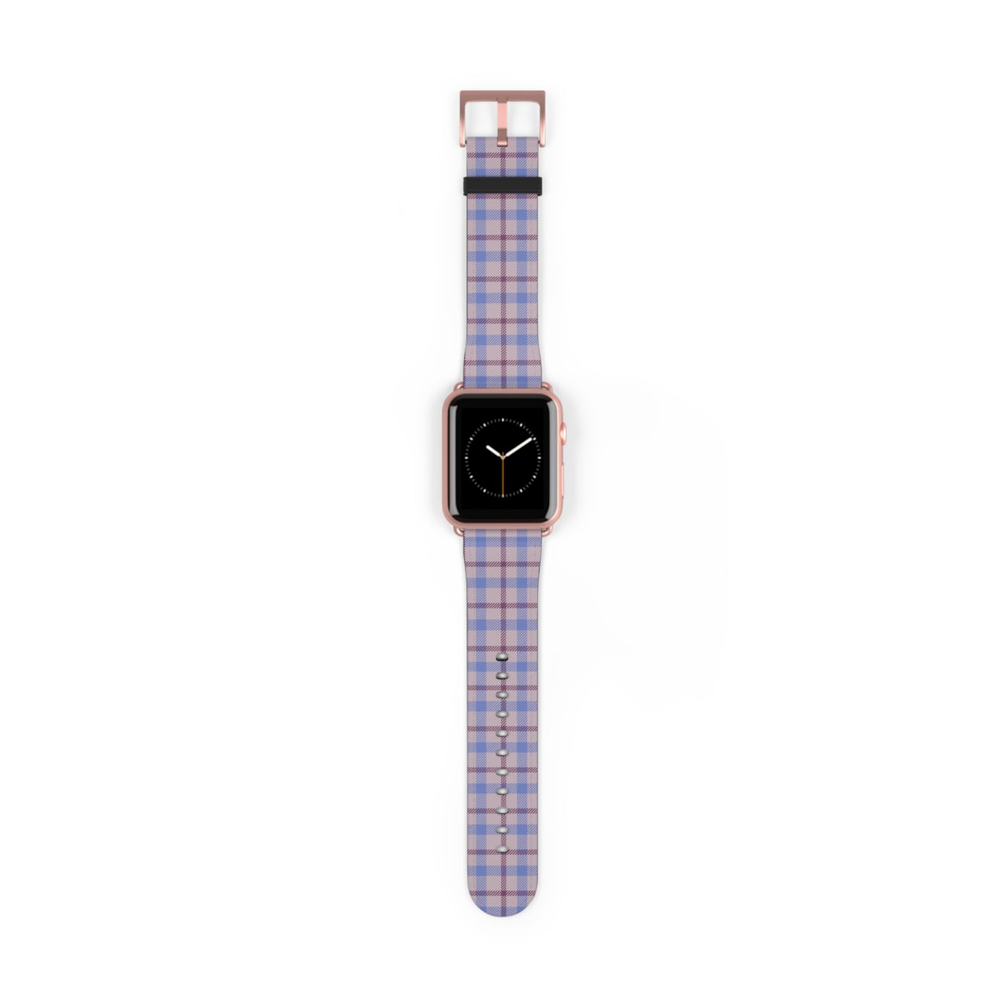 Lavender plaid Apple Watch band with pastel check pattern, cute watch band for women, faux leather strap, spring accessory