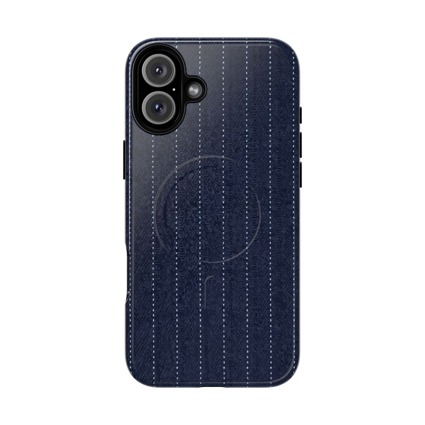MagSafe Tough Phone Case — Navy Pinstripe Magnetic Protective Cover