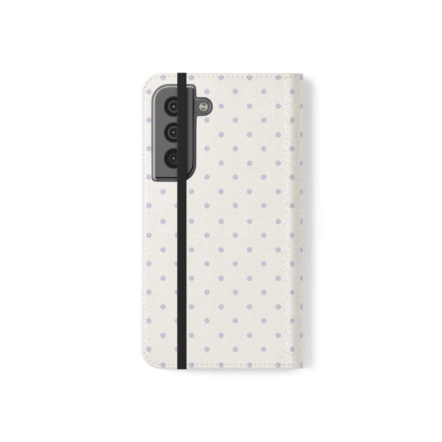 Polka Dot Flip Phone Case — White and Violet Polka Dot Wallet Cover