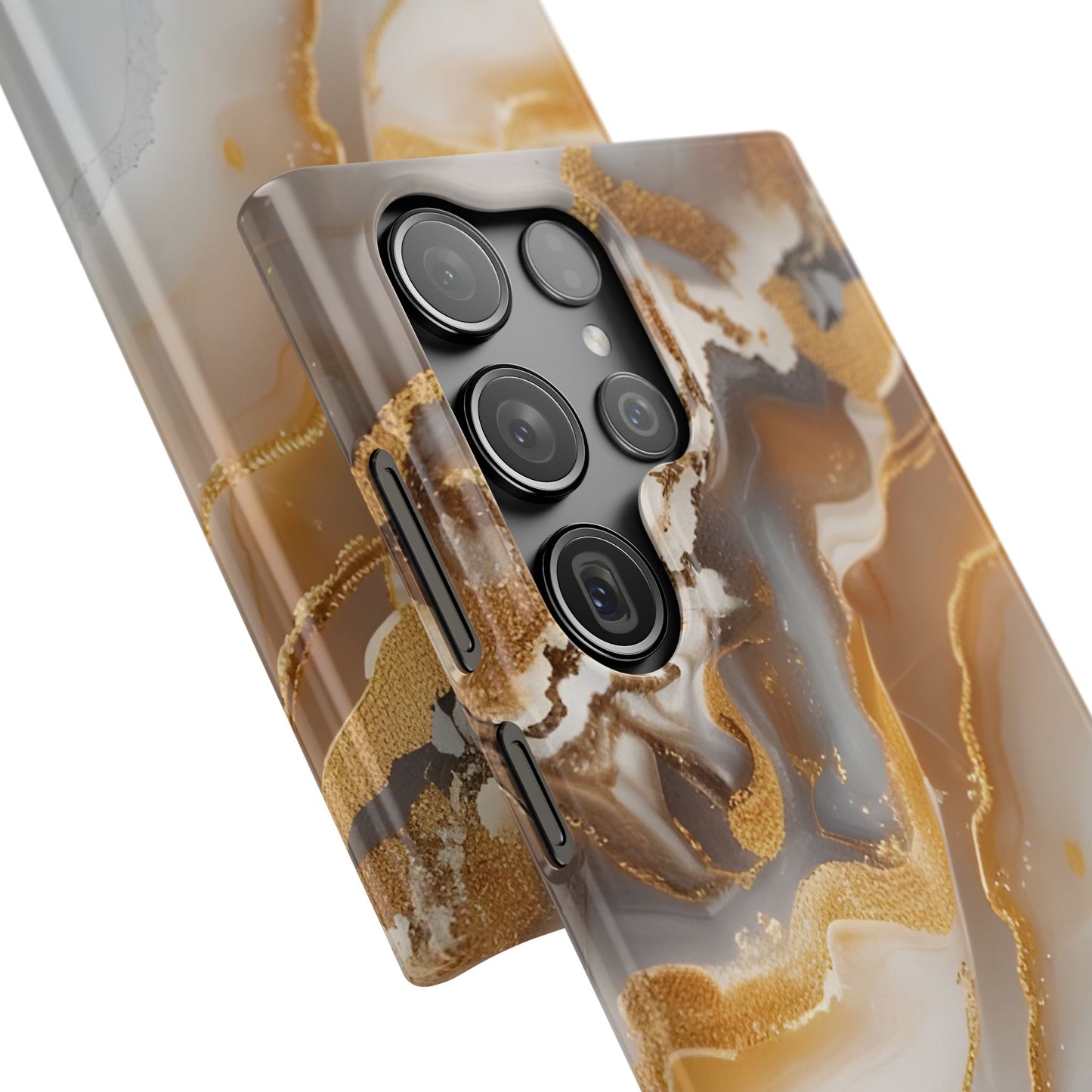 Gold Agate Phone Case – Marble Geode Snap Case