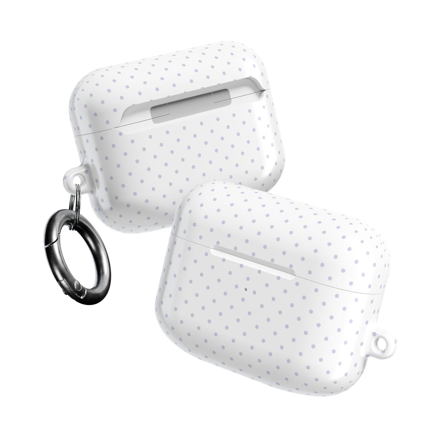 White and Violet Pastel Polka Dot AirPod Case — Classic Pastel White and Violet Polka Dot Protective Cover