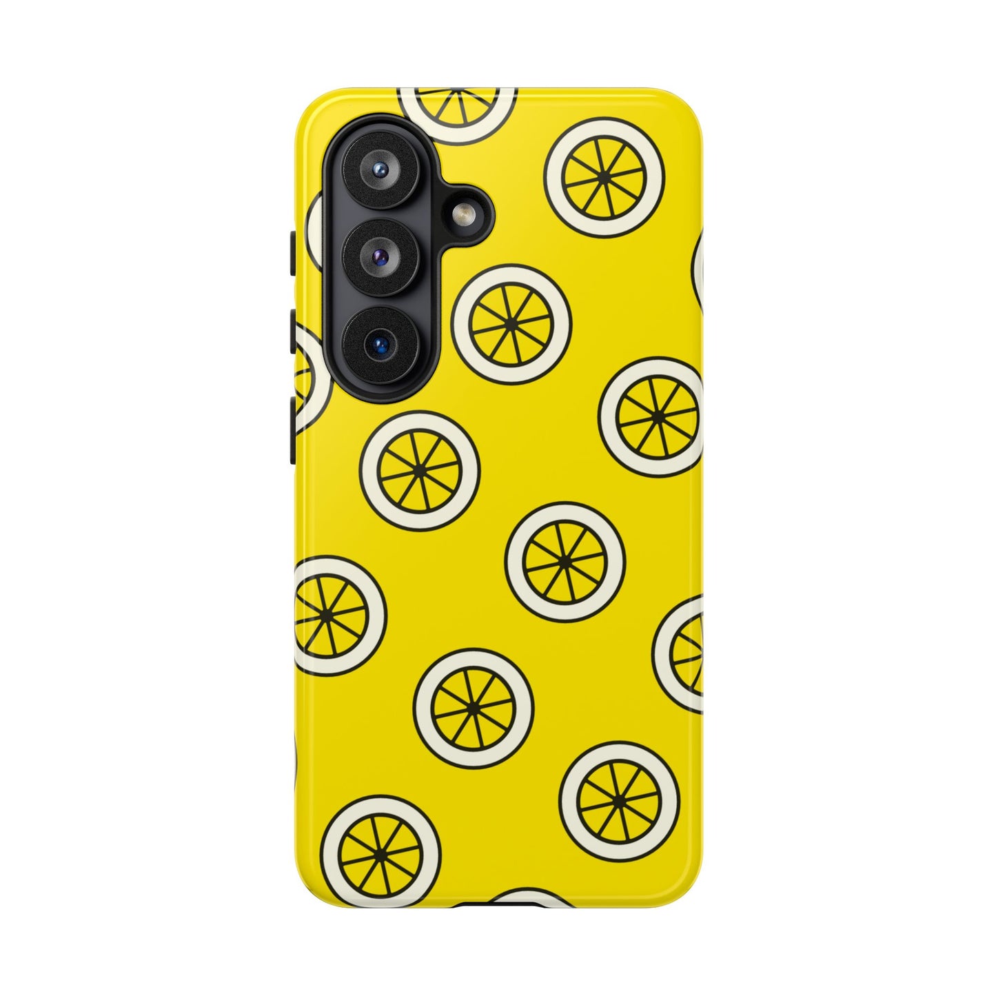 Yellow Lemon Pattern Tough Phone Case — Bright Citrus Protective Cover