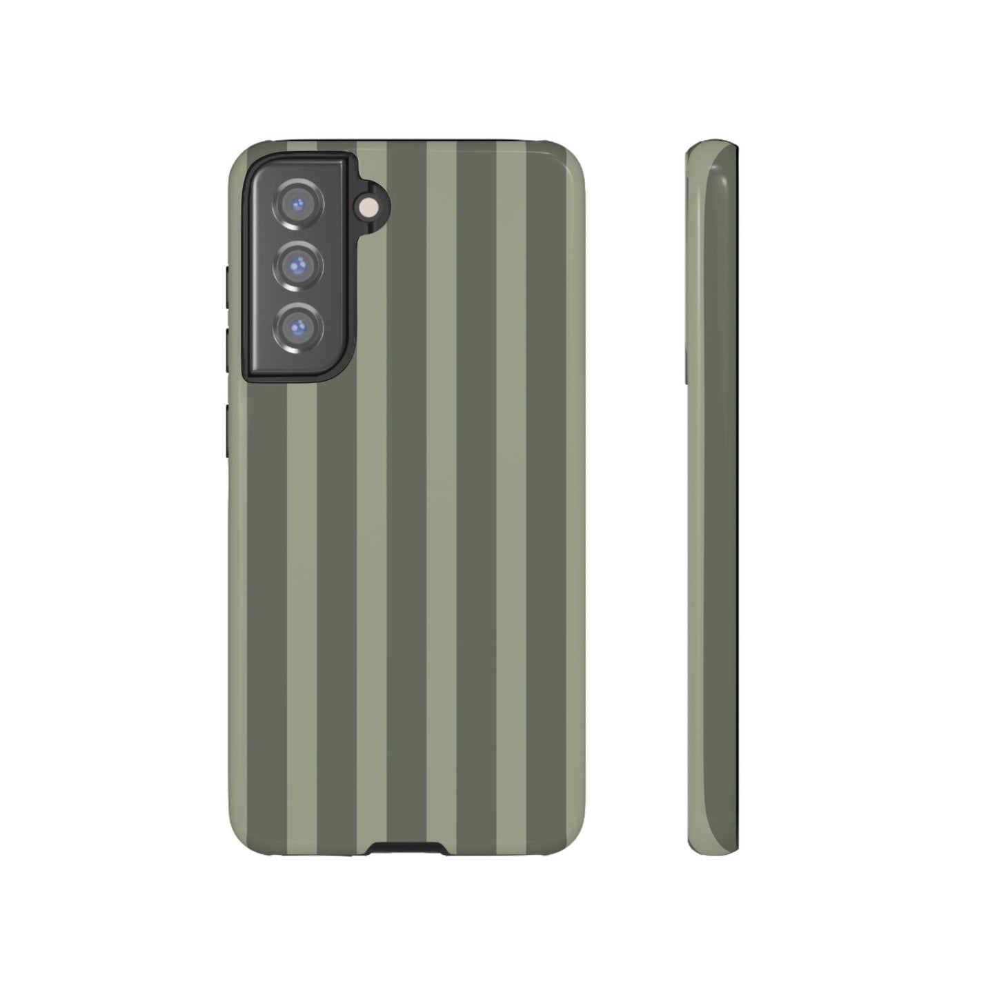 Olive Striped Tough Phone Case — Durable Military-Inspired Protective Cover