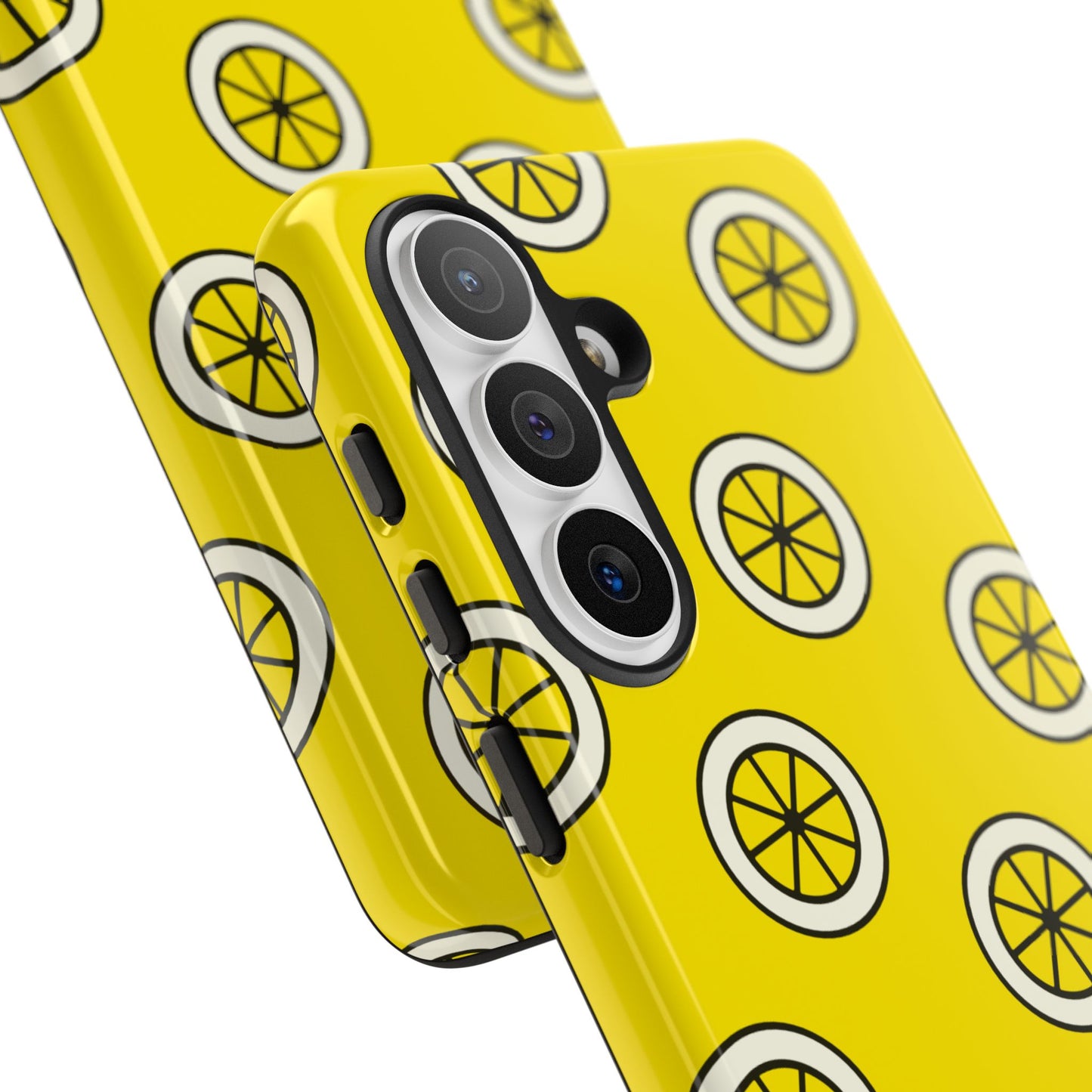 Yellow Lemon Pattern Tough Phone Case — Bright Citrus Protective Cover