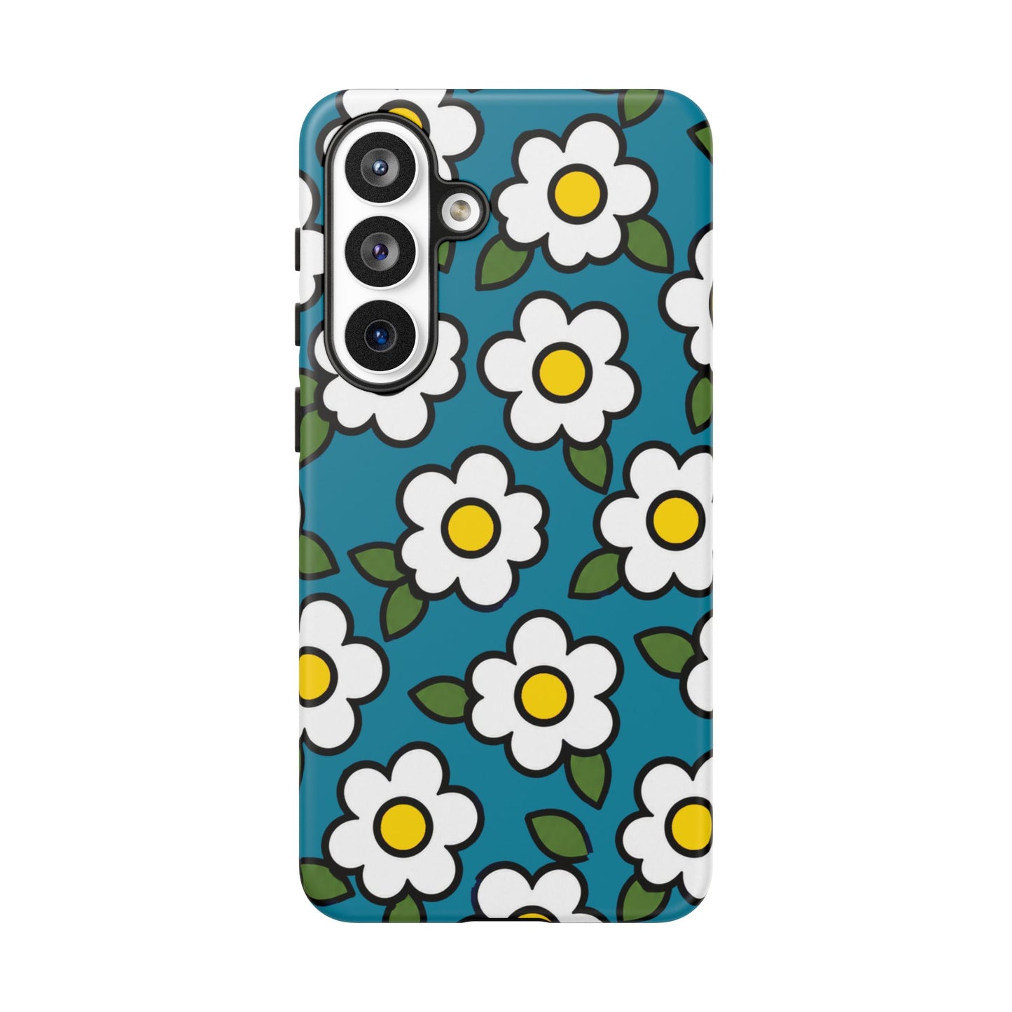 Blue Daisy Tough Phone Case — Floral Protective iPhone Cover