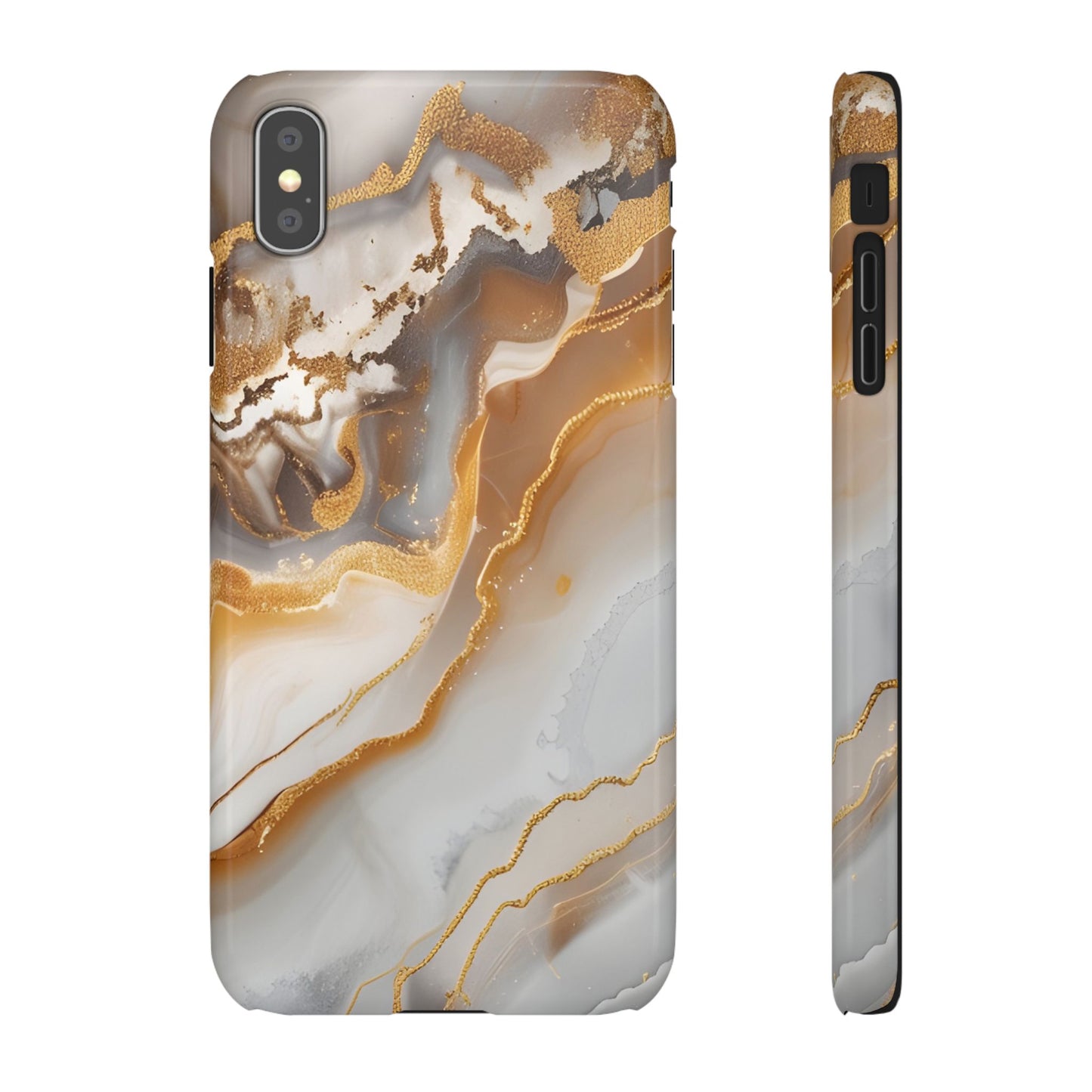 Gold Agate Phone Case – Marble Geode Snap Case