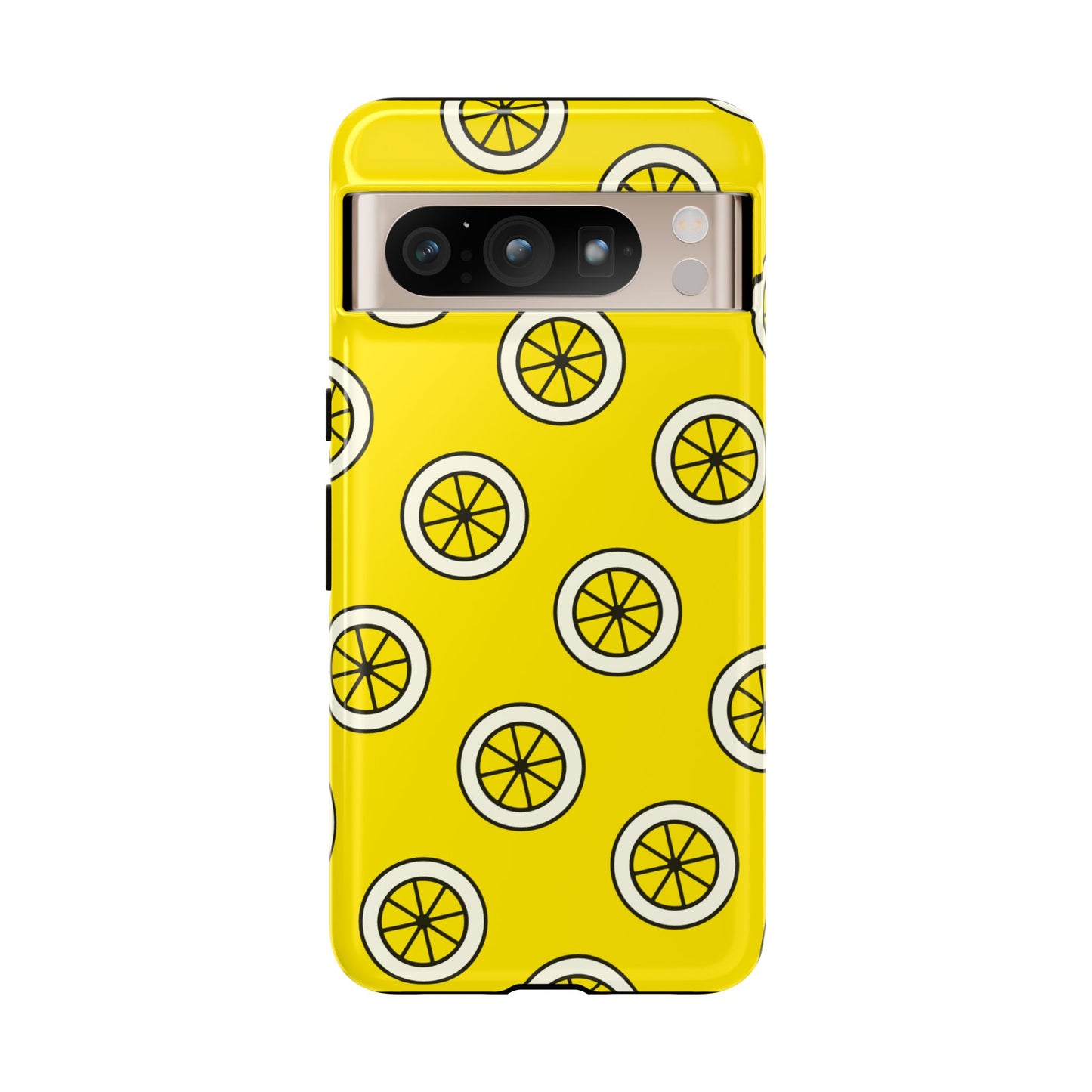 Yellow Lemon Pattern Tough Phone Case — Bright Citrus Protective Cover
