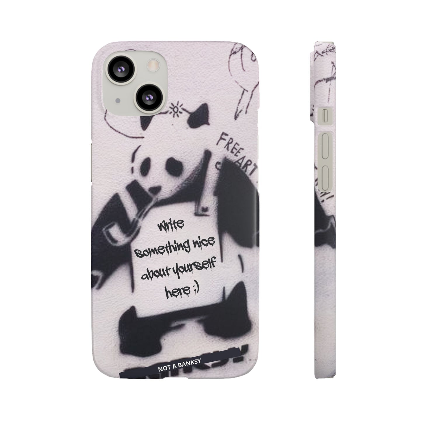 Personalised Panda Stencil Phone Case for Apple iPhone, Samsung Galaxy and Google Pixel.