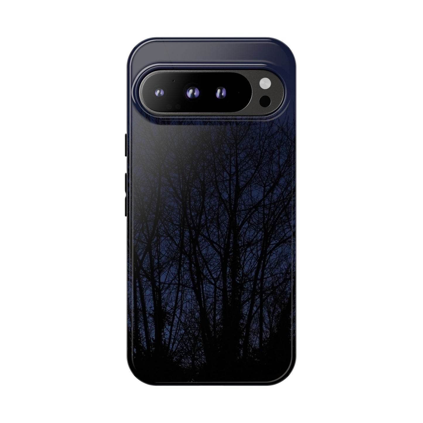 Night Forest Phone Case — Dark Tree Silhouette Protective Tough Case