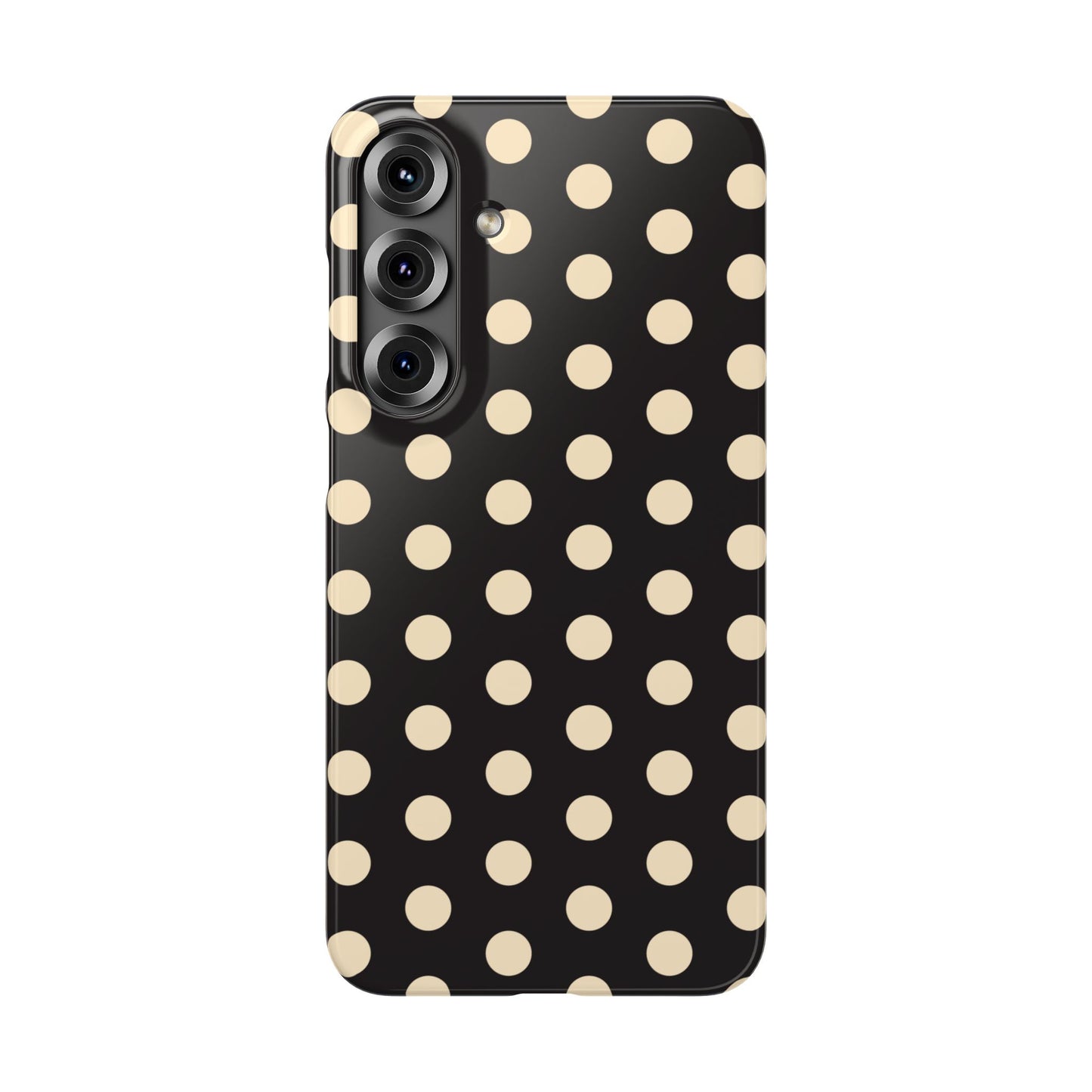 Polka Dot Snap Phone Case — Classic Black & Cream Retro Dots
