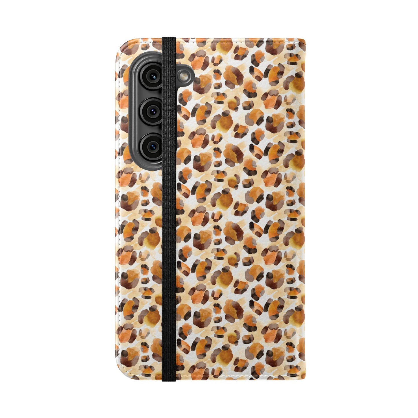 Leopard Print Flip Phone Case — Wallet Flip Case with Card Slots