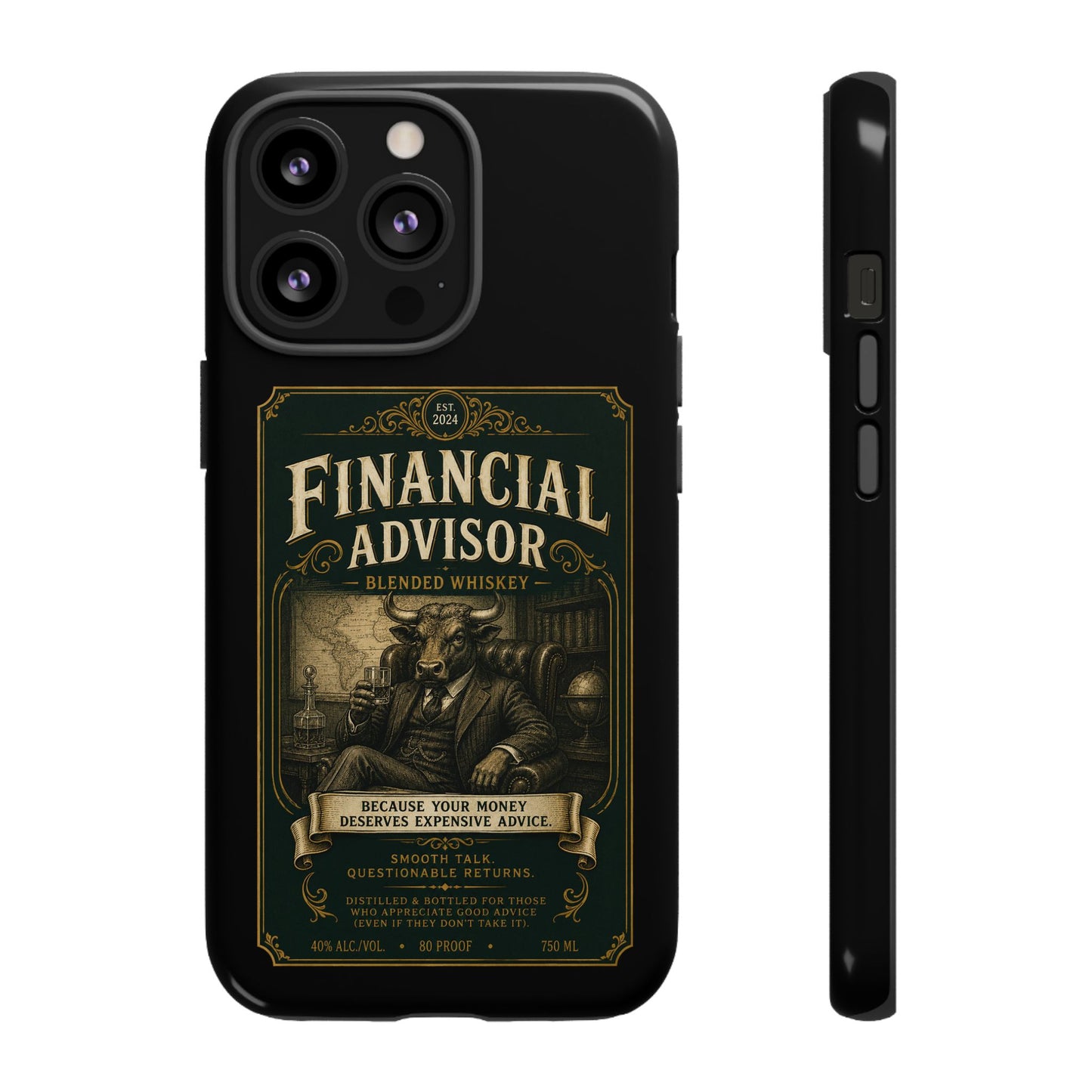 Financial Advisor Phone Case — Vintage Whiskey Label Design