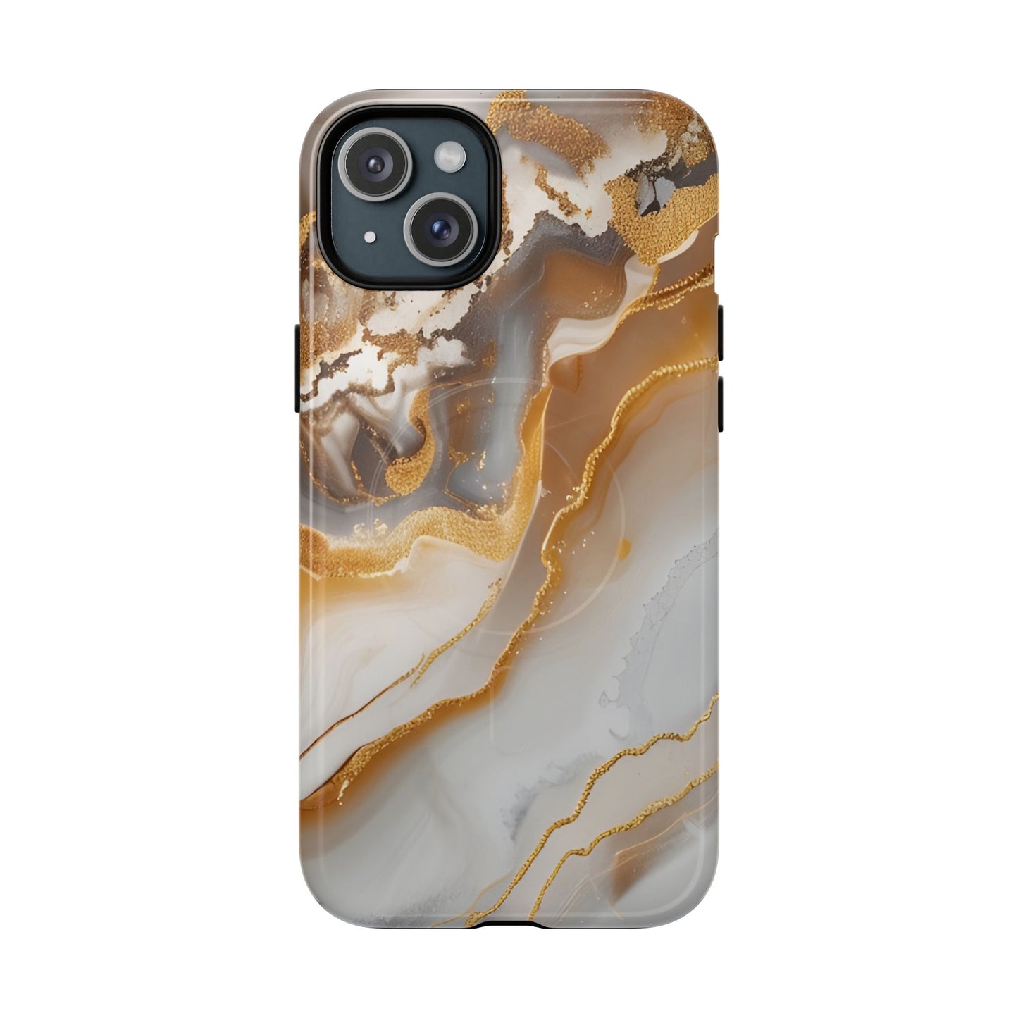 Marble and Gold Magnetic Phone Case — Marble and Gold Tough Protective MagSafe Case