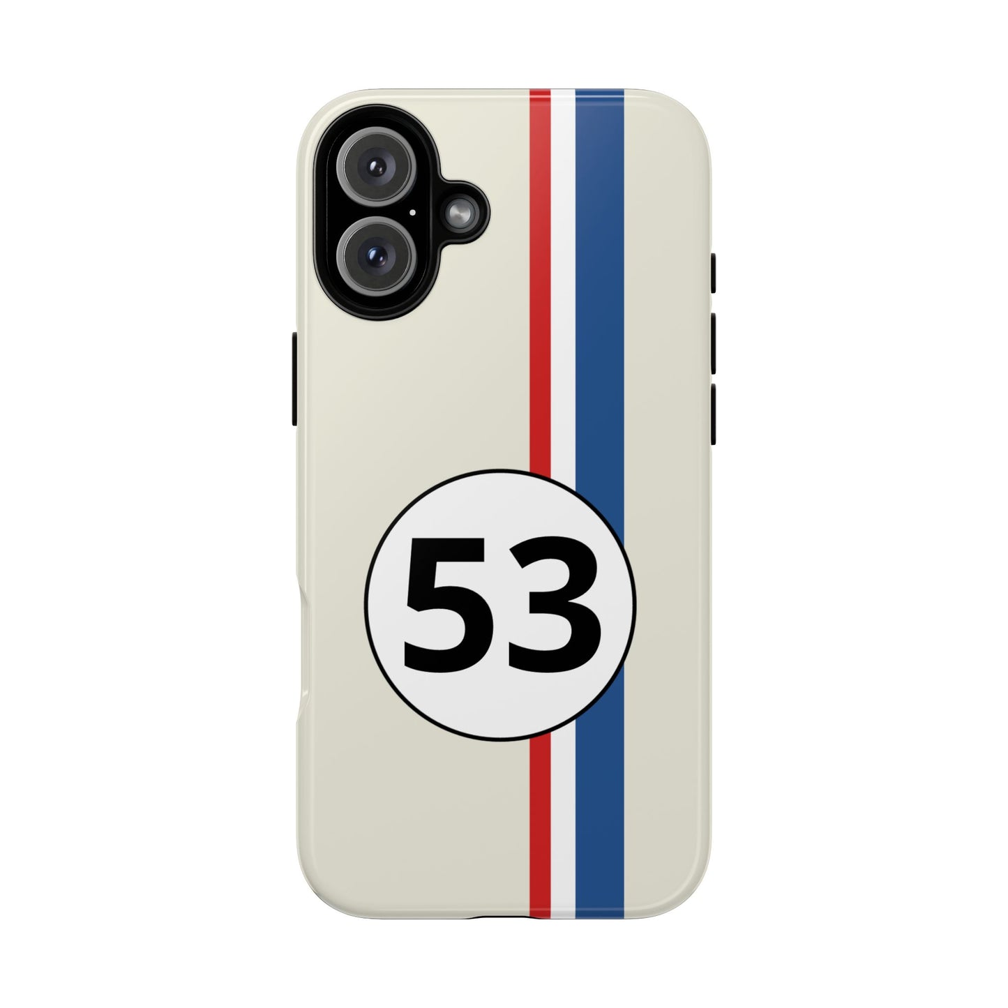 Racing Stripe Personalised Number Tough Phone Case for Apple iPhone, Samsung Galaxy and Google Pixel.