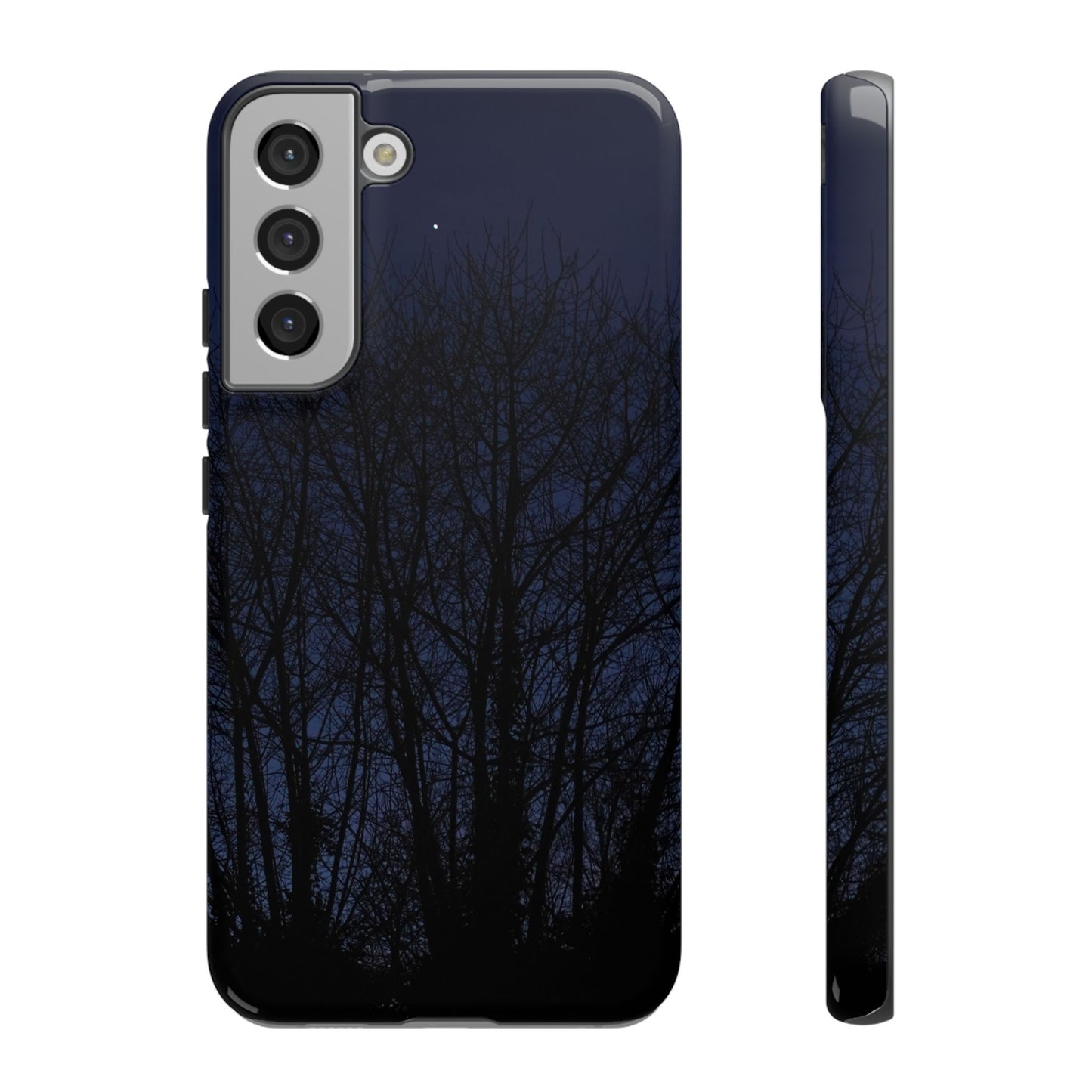 Night Forest Phone Case — Dark Tree Silhouette Protective Tough Case