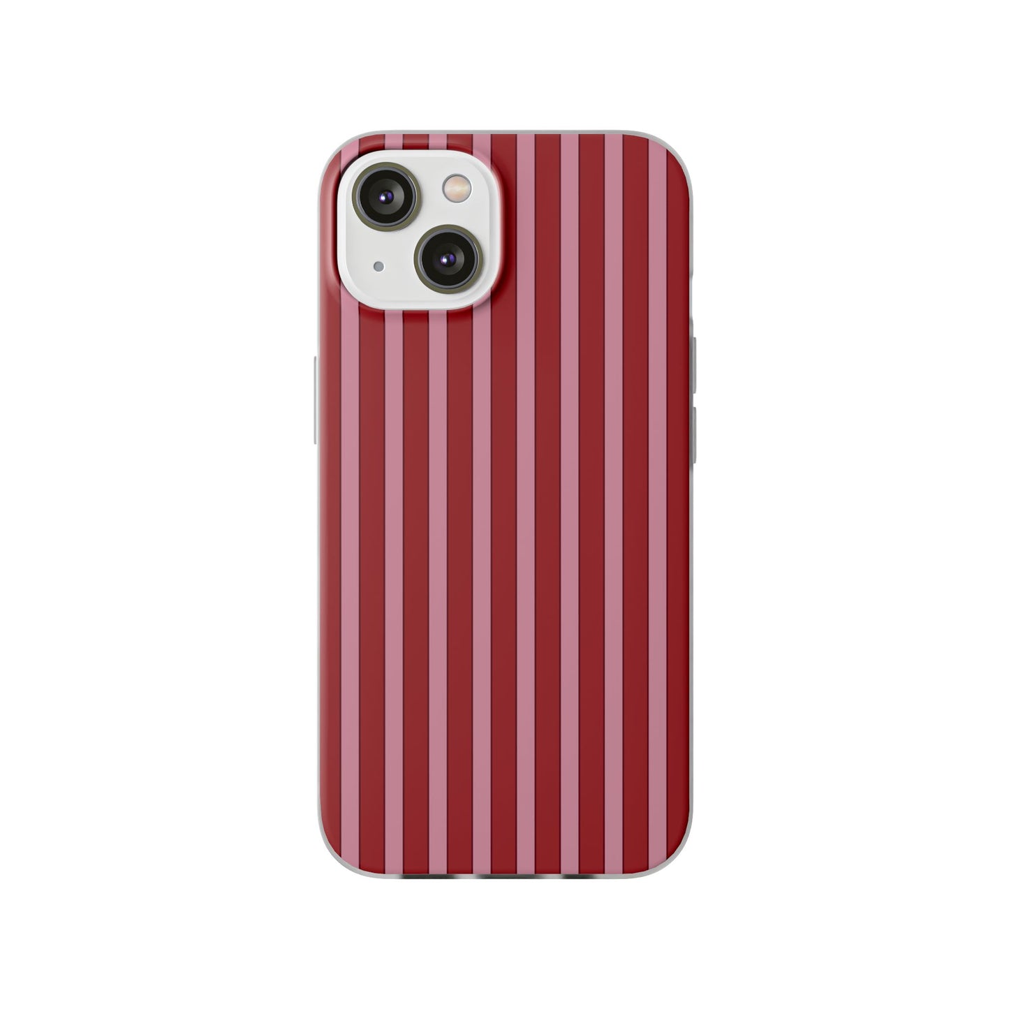 Red Vertical Stripe Protective Flexi Case for Apple iPhone, Samsung Galaxy.