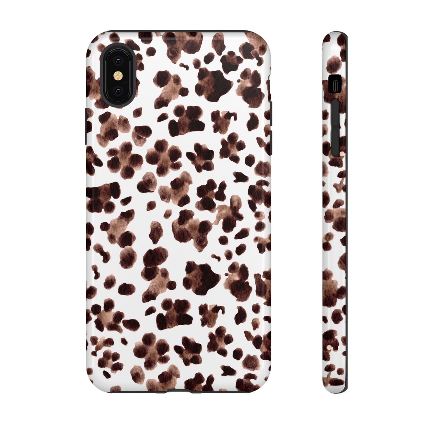 Brown Cowhide Print Phone Case — Tough Protective iPhone Cover