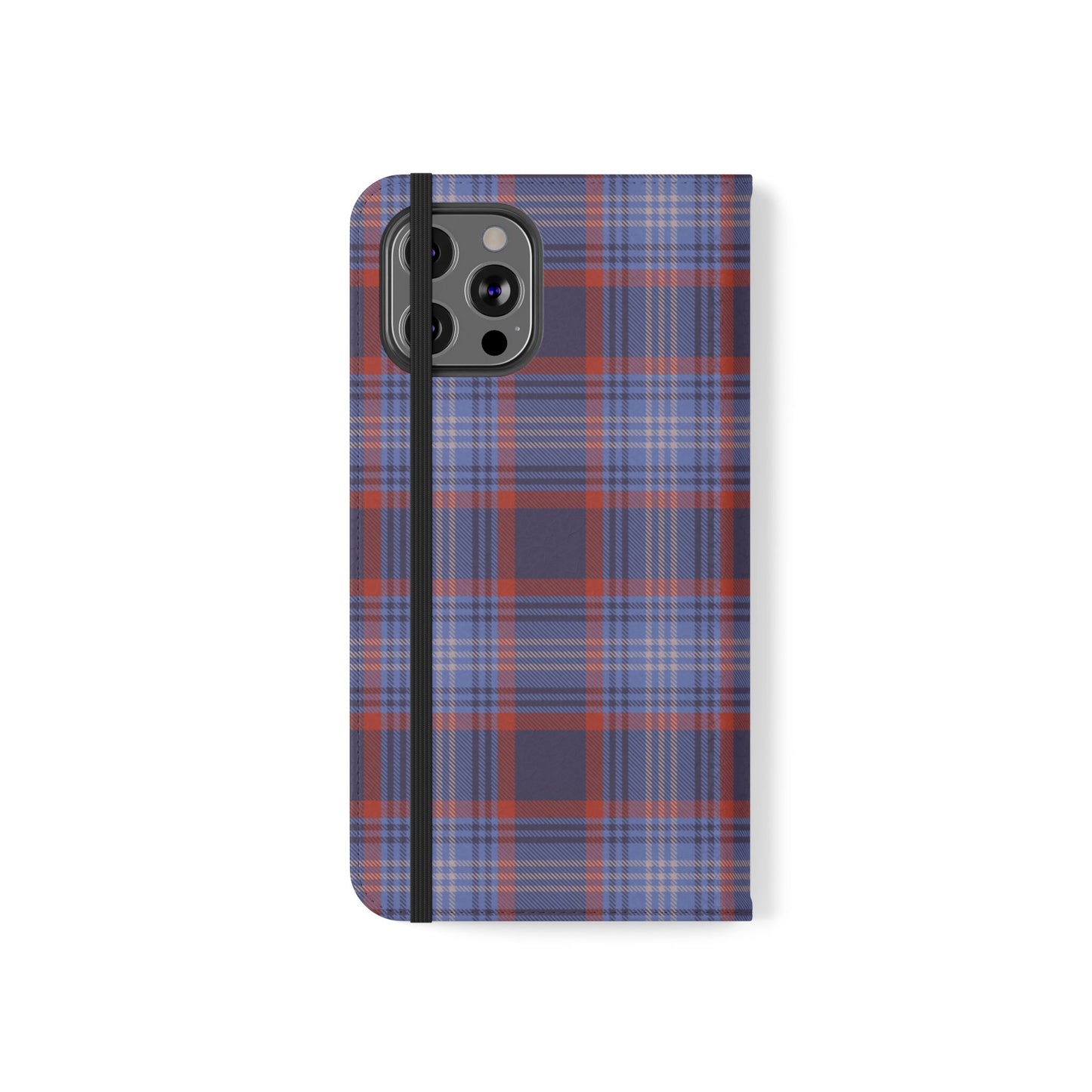 Tartan Flip Phone Case — Red & Purple Plaid Wallet Cover