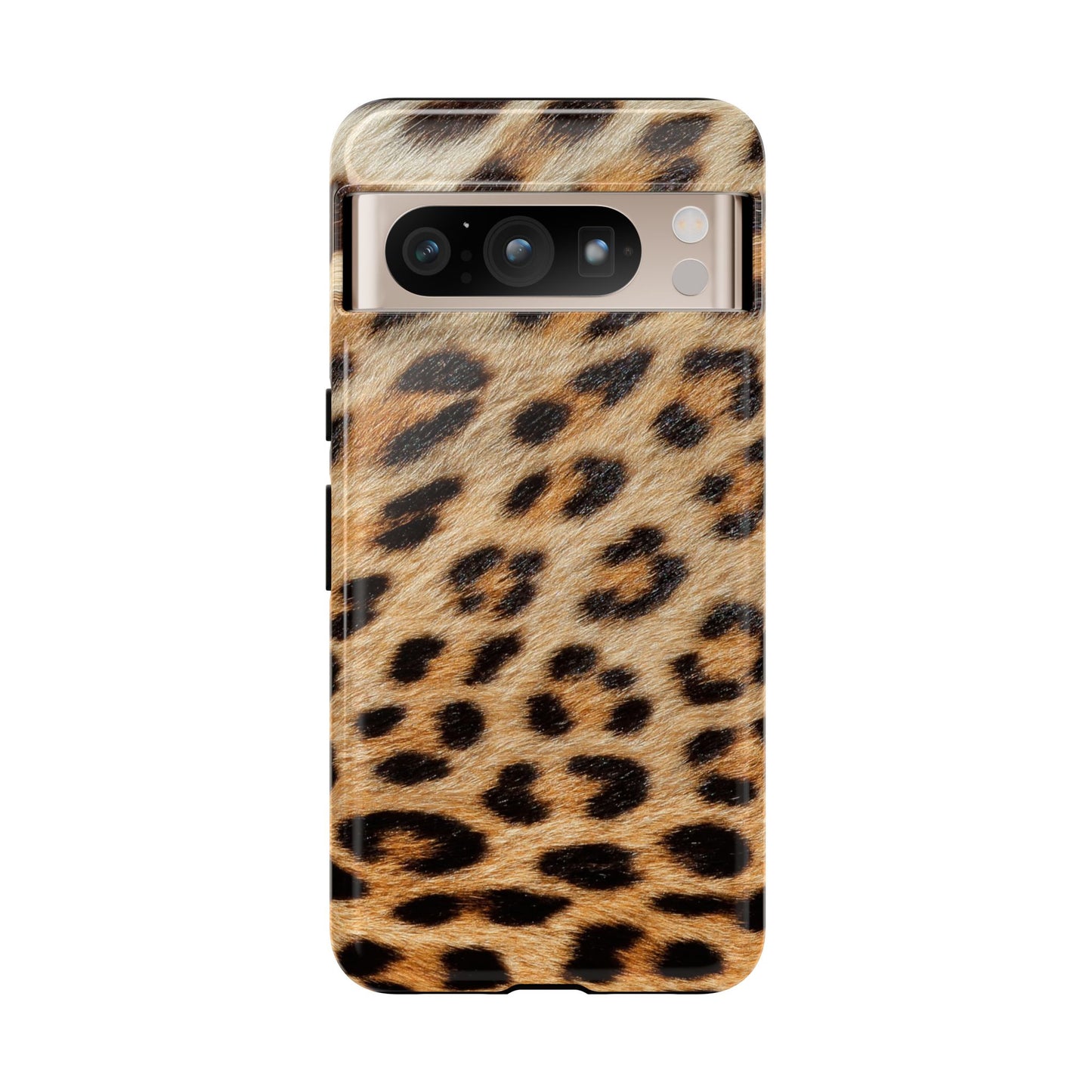 Leopard Print Tough Phone Case — Durable Protective Case with Wild Animal Fur Design