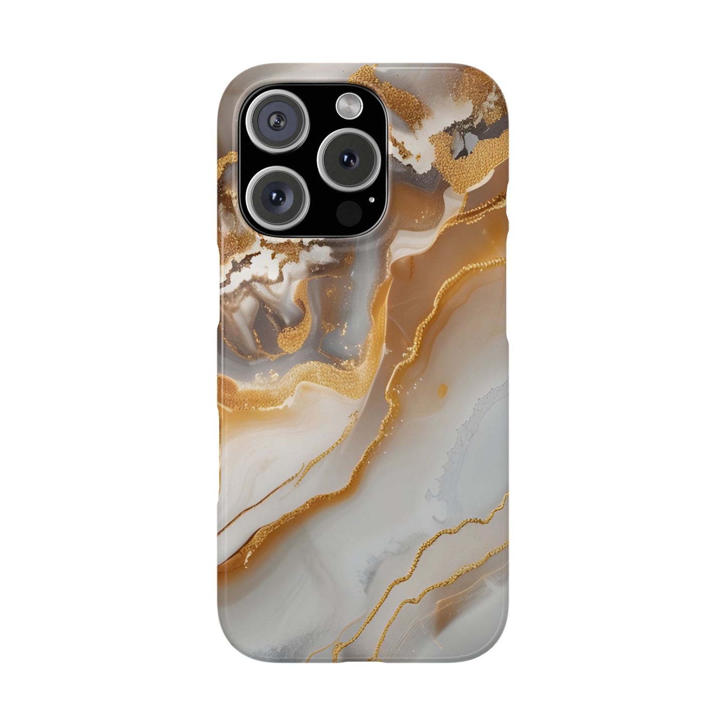 Gold Agate Phone Case – Marble Geode Snap Case