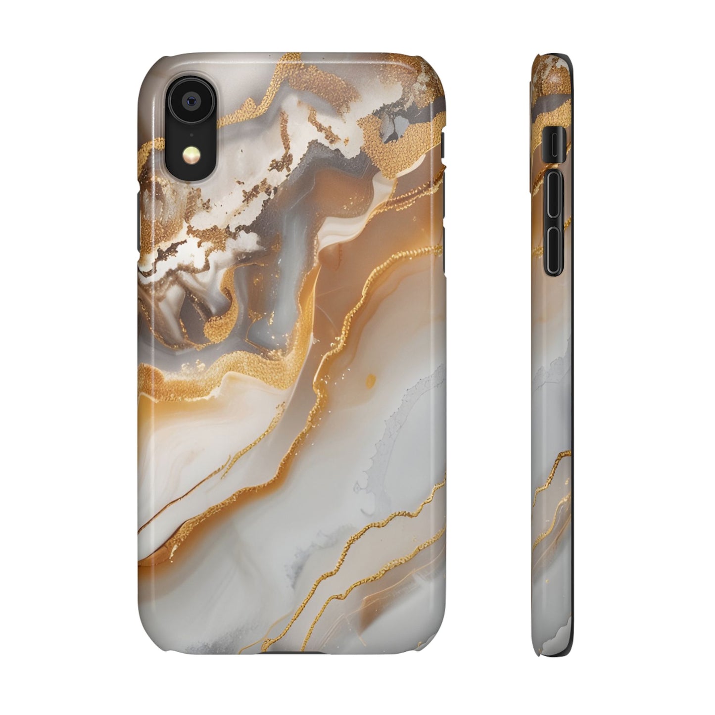 Gold Agate Phone Case – Marble Geode Snap Case