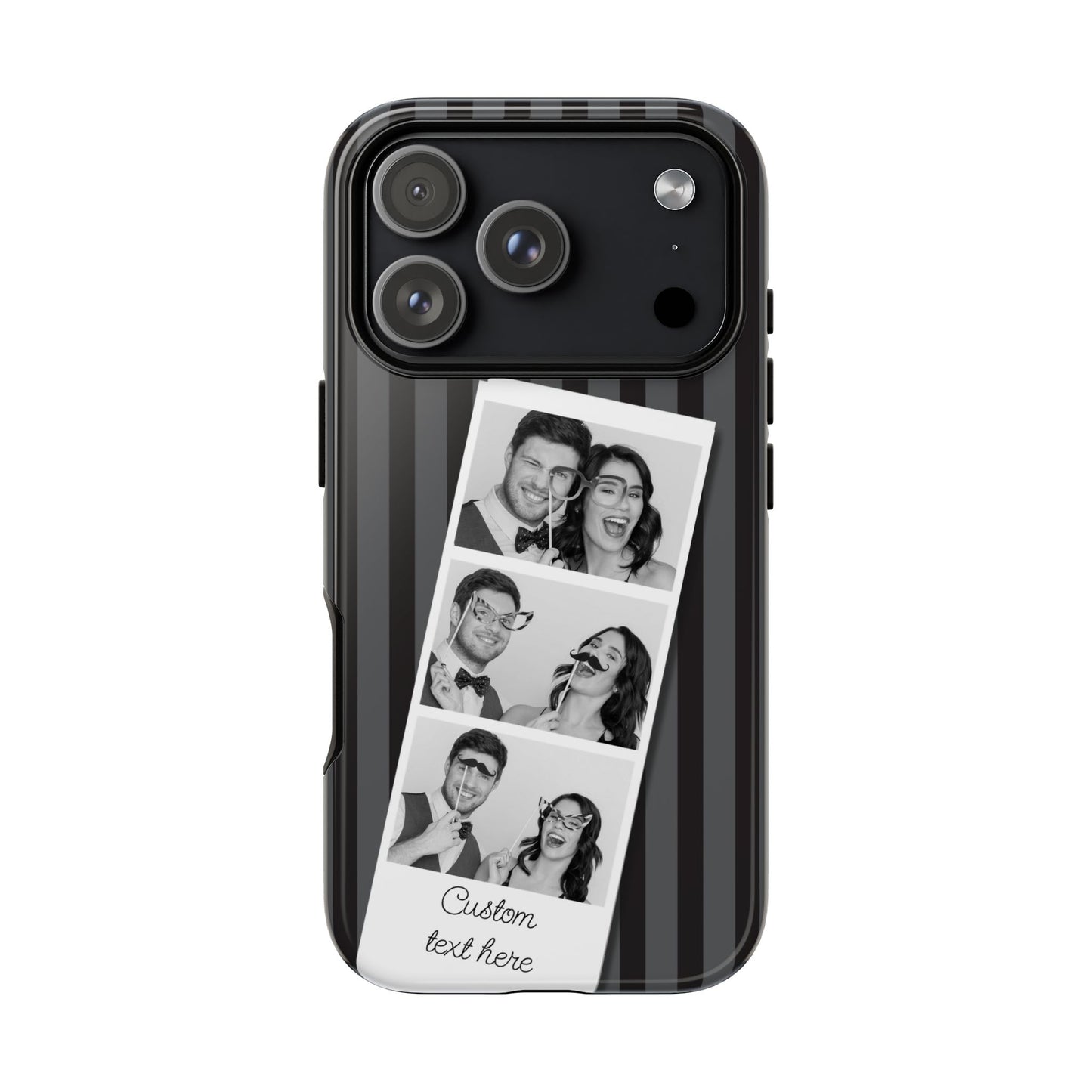 Customisable Three Image Retro Photobooth Design Tough Case for Apple iPhone, Samsung Galaxy and Google Pixel.