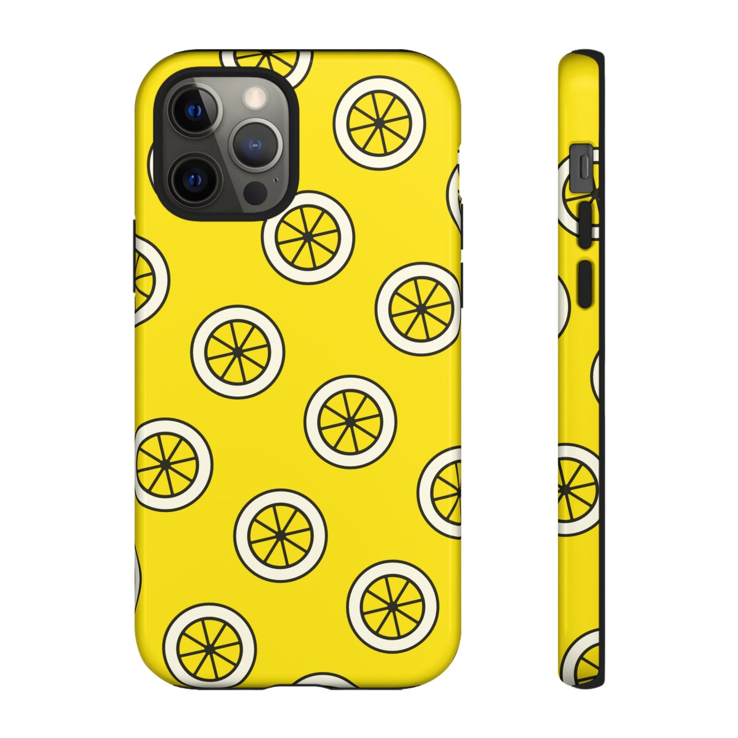 Yellow Lemon Pattern Tough Phone Case — Bright Citrus Protective Cover
