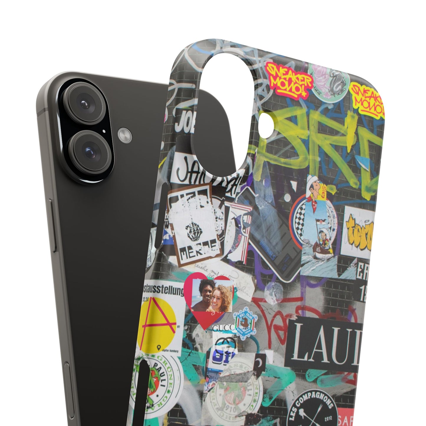 Sticker Bomb Personalised Graffiti Slim Phone Case for Apple iPhone, Samsung Galaxy and Google Pixel.