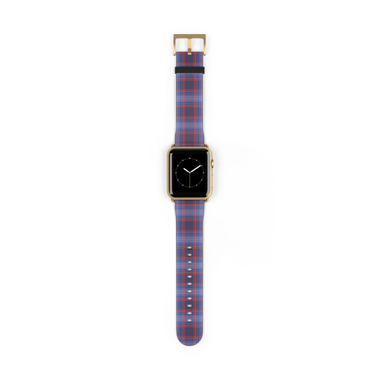 Apple Watch band in blue and red plaid, classic tartan strap, preppy style, perfect everyday band for men and women