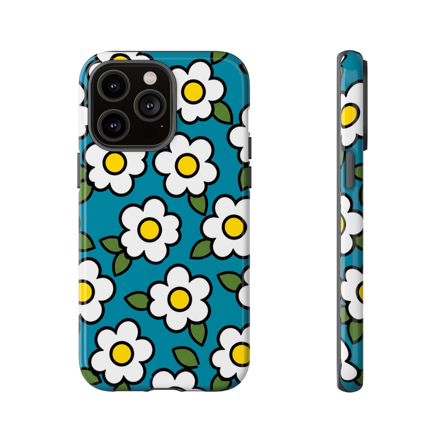 Blue Daisy Tough Phone Case — Floral Protective iPhone Cover