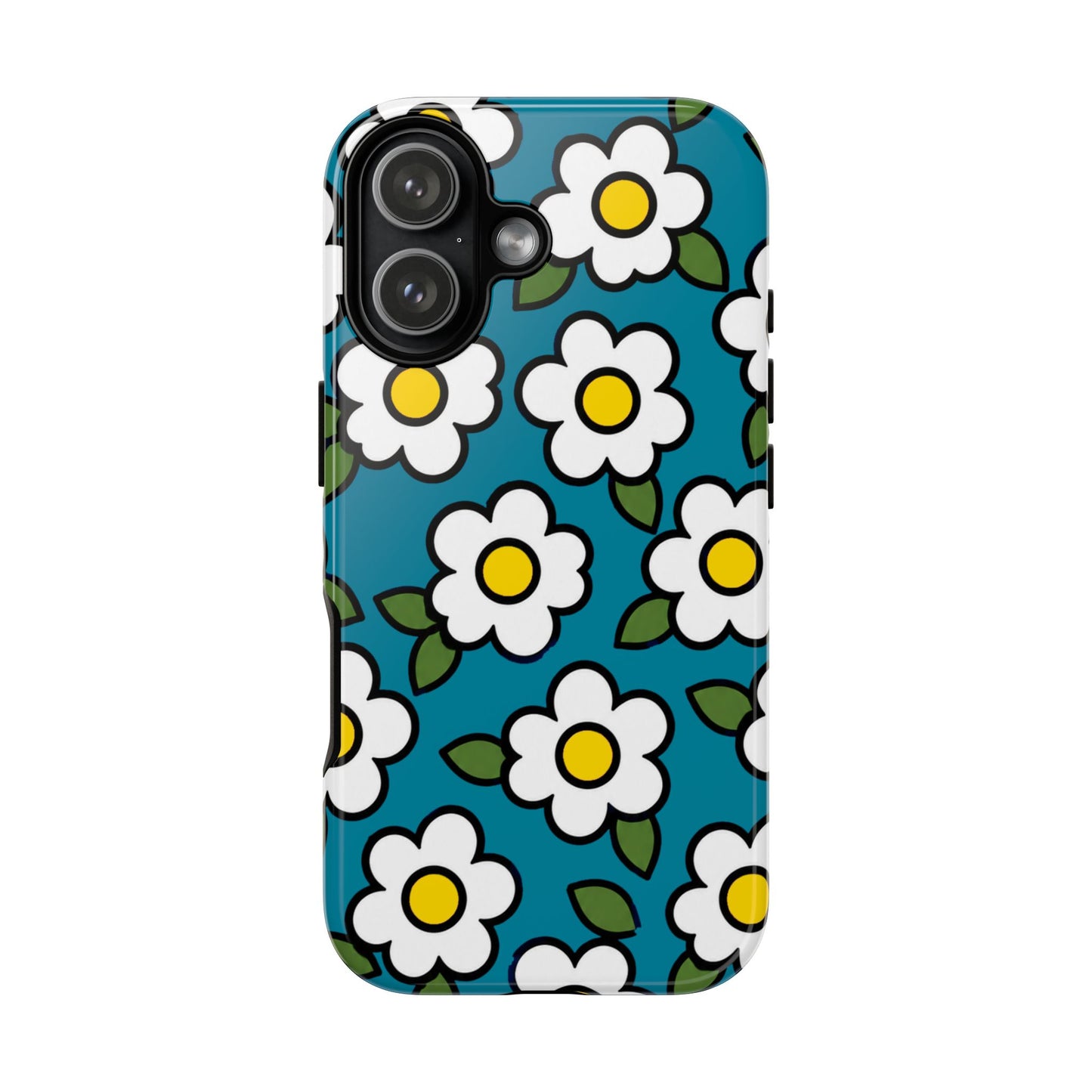 Blue Daisy Tough Phone Case — Floral Protective iPhone Cover