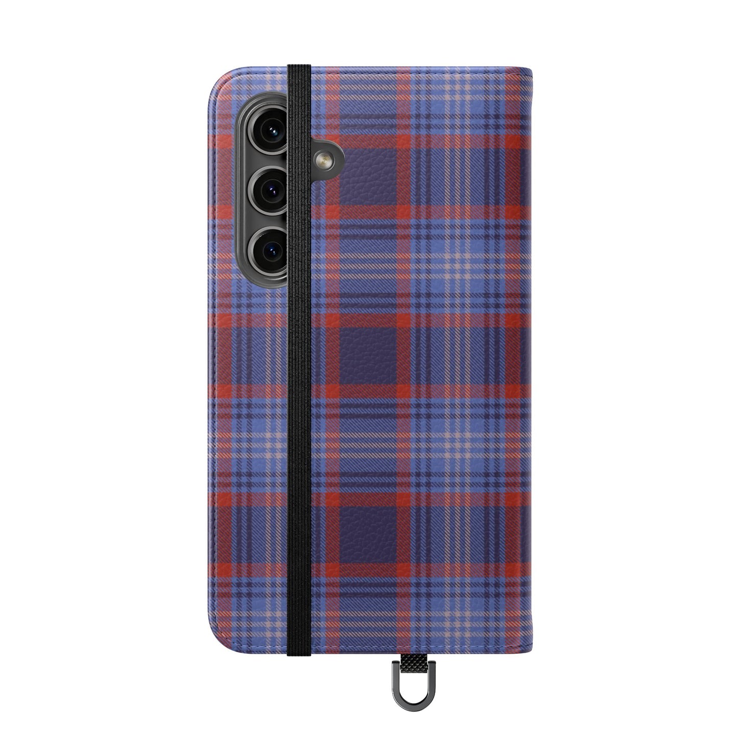Tartan Flip Phone Case — Red & Purple Plaid Wallet Cover