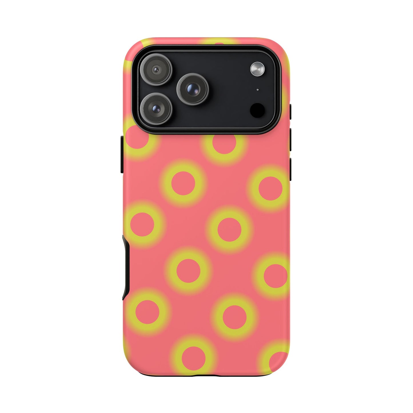 Neon Polka Dot Phone Case — Retro Pink & Lime Protective Cover