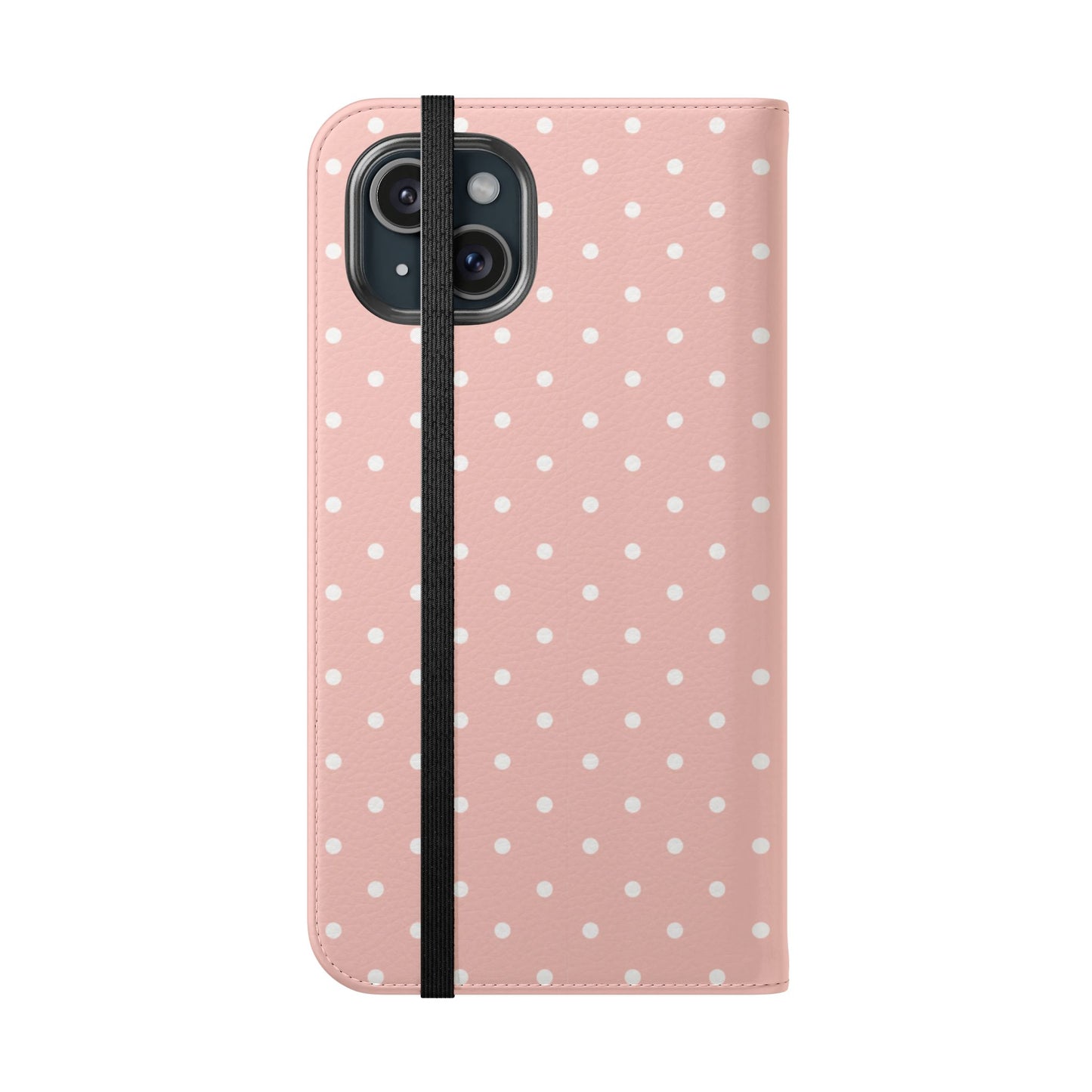 Polka Dot Flip Phone Case — Pastel Pink Polka Dot Wallet Cover