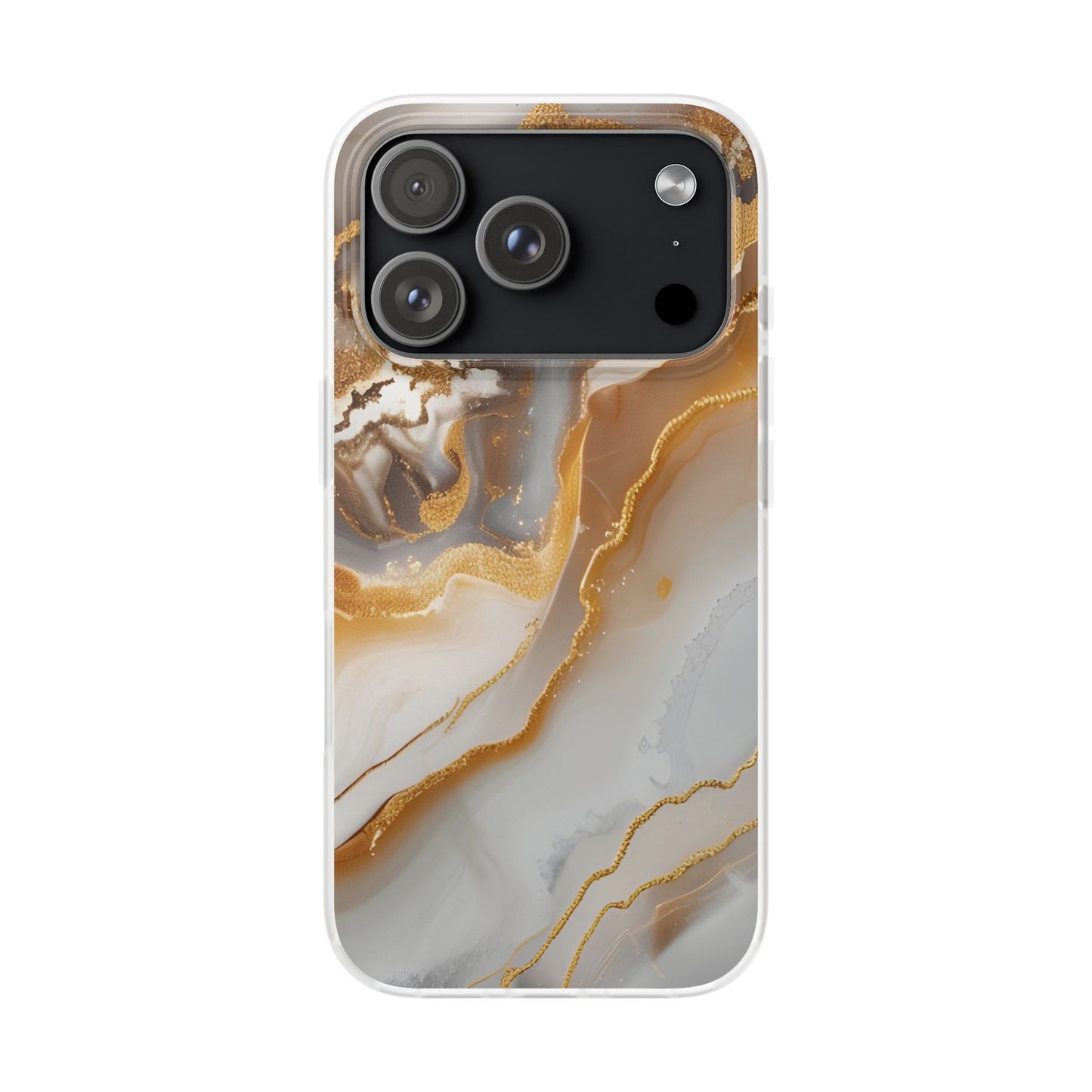 Gold Marble Flexi Phone Case for Apple iPhone and Samsung Galaxy.