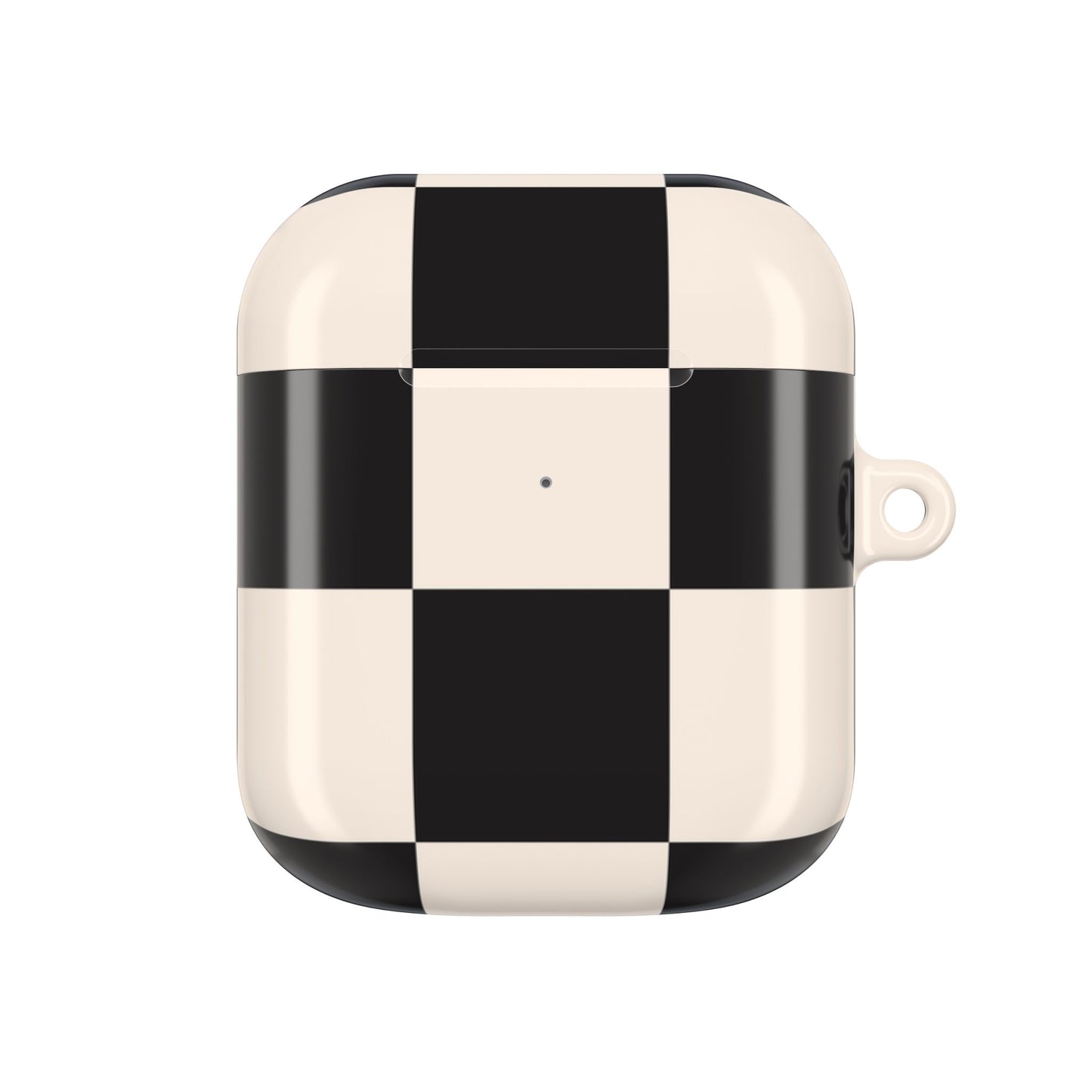 Ivory and Black Chequered AirPod Case — Protective Cover