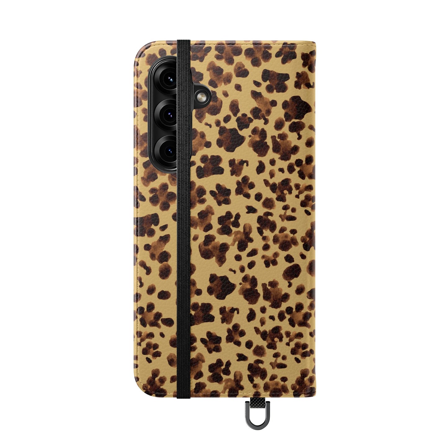 Leopard Print watercolour Flip Phone Case - Stylish Wallet Folio Cover with Card Slots