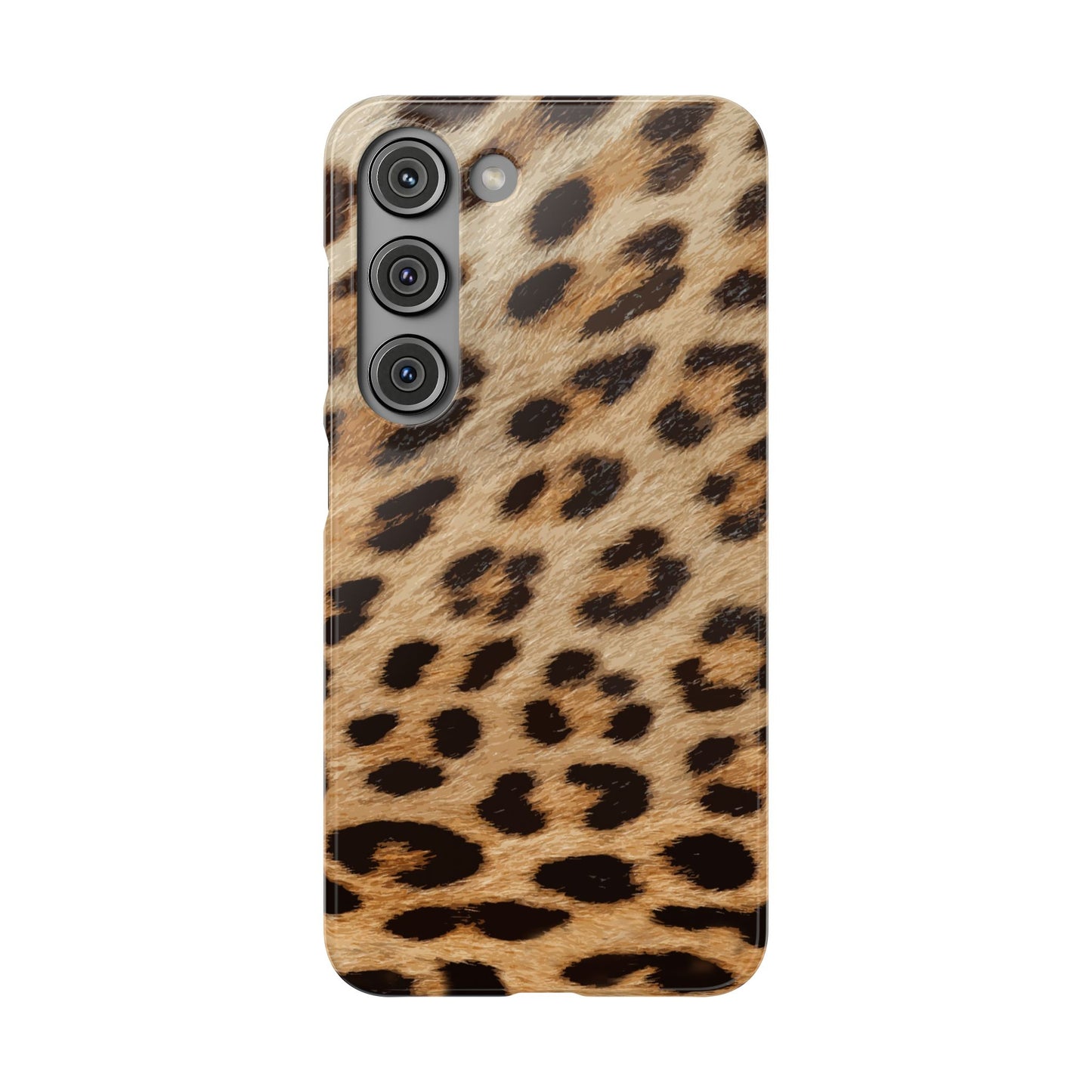 Leopard Print Slim Phone Case for Apple iPhone, Samsung Galaxy and Google Pixel.