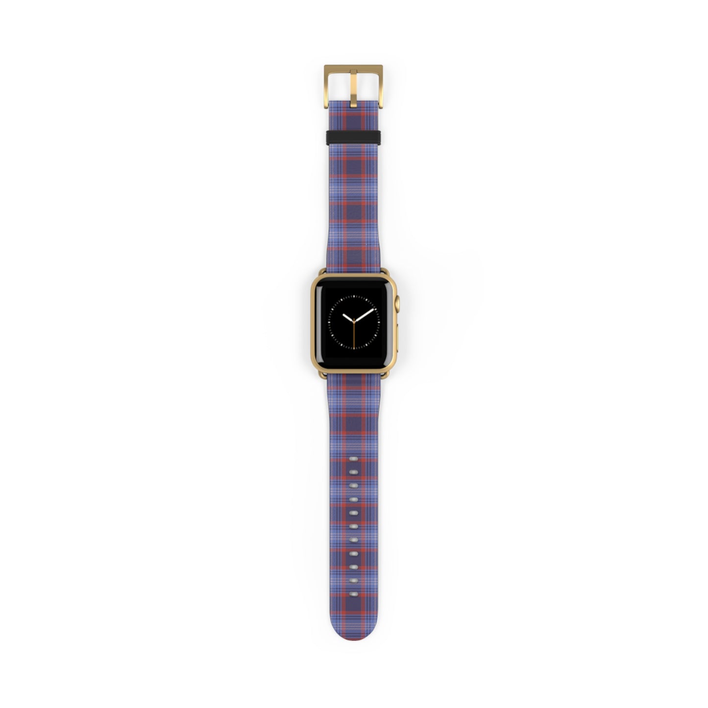 Apple Watch band in blue and red plaid, classic tartan strap, preppy style, perfect everyday band for men and women