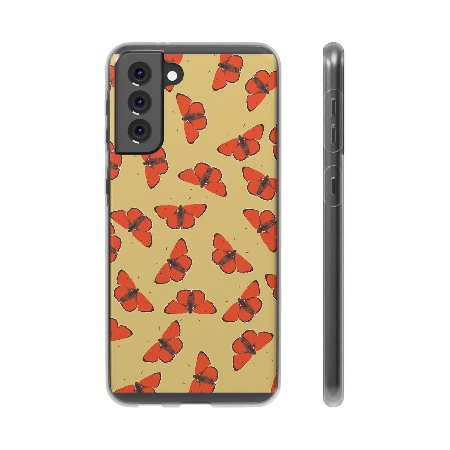 Butterfly Pattern Flexi Phone Case for Apple iPhone and Samsung Galaxy.